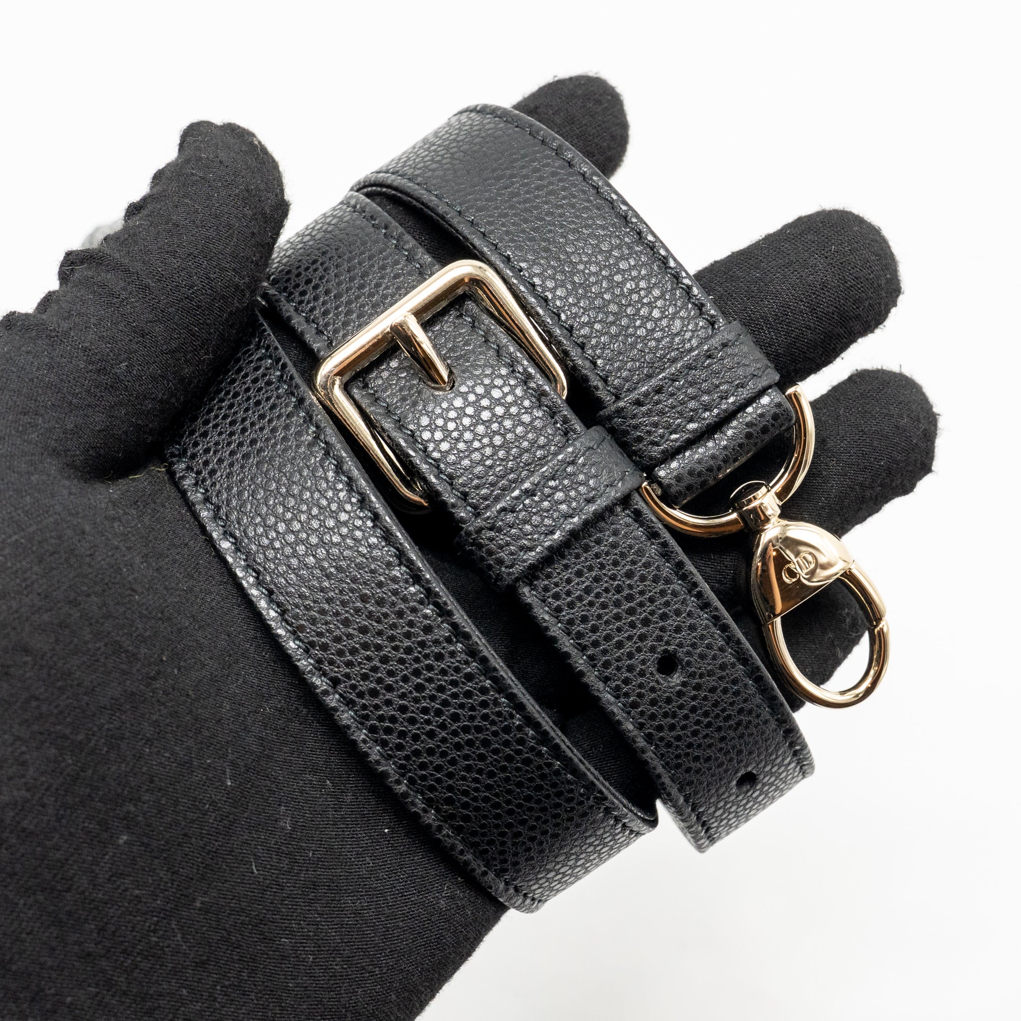 Dior Small Lady Dior Bag Grained Cannage Calfskin Black LGHW - Image 15