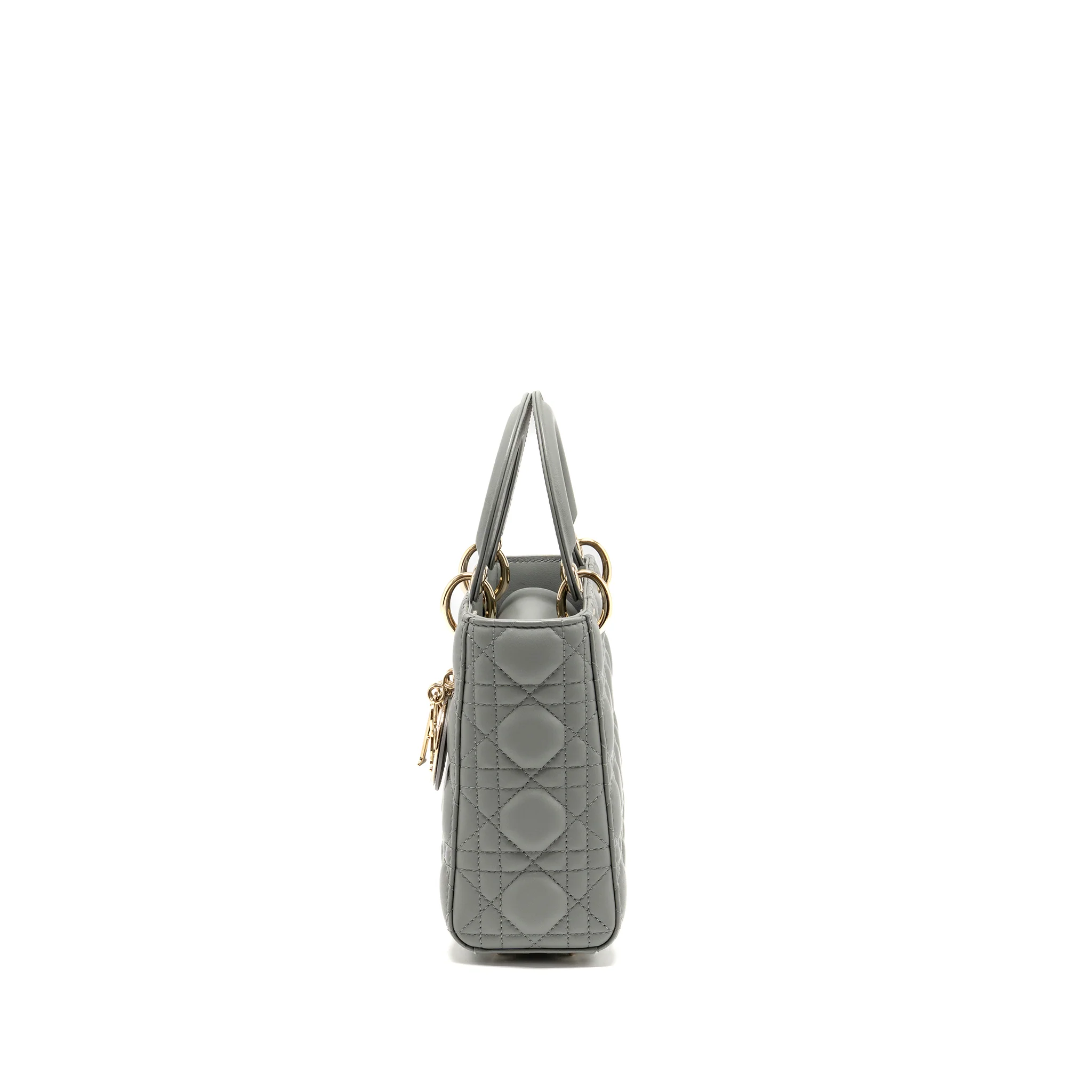 Dior Small Lady Dior My ABCDior Bag Lambskin Grey Stone LGHW - Image 4