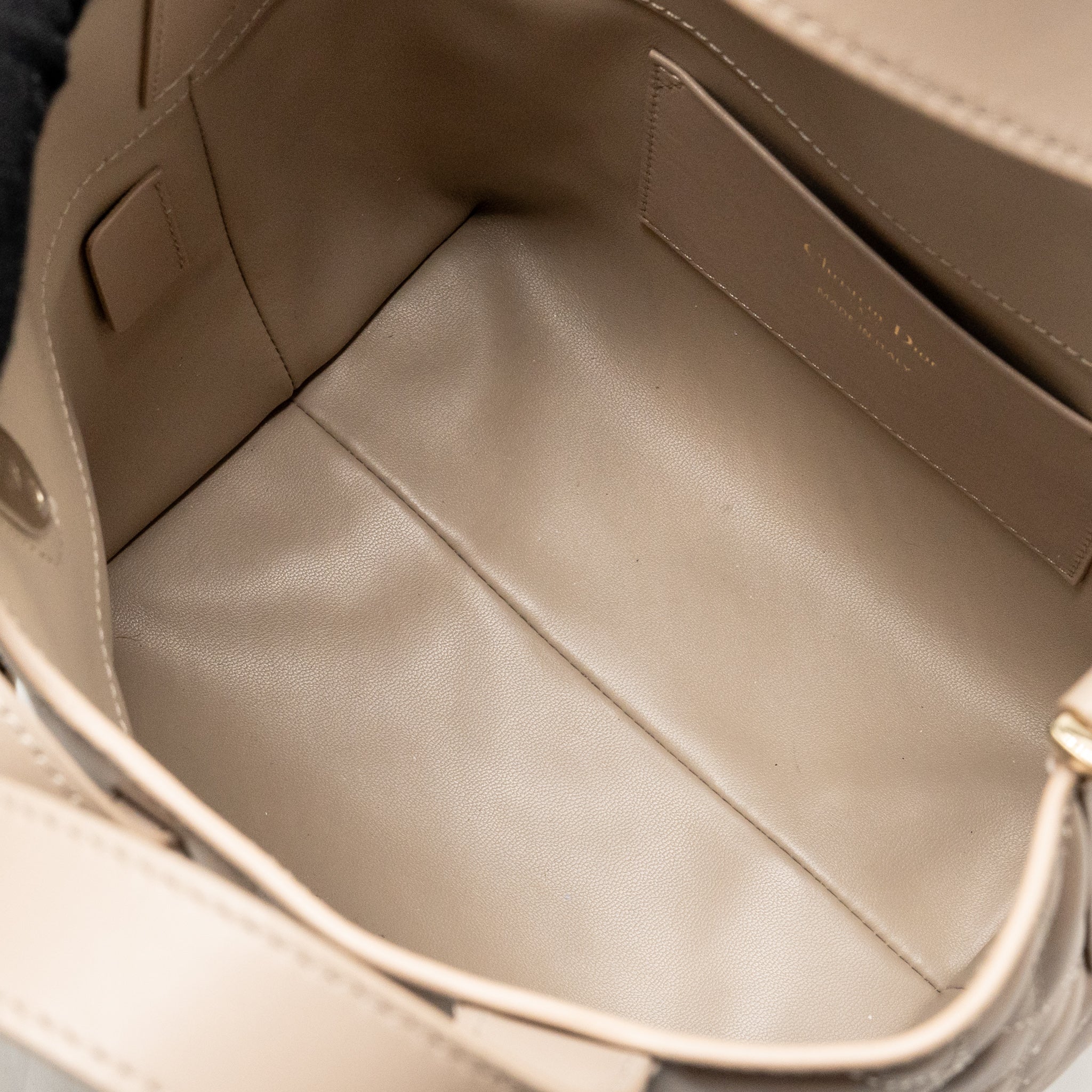 Dior Small Toujours Tote Bag Macrocannage Calfskin Powder Beige LGHW - Image 15