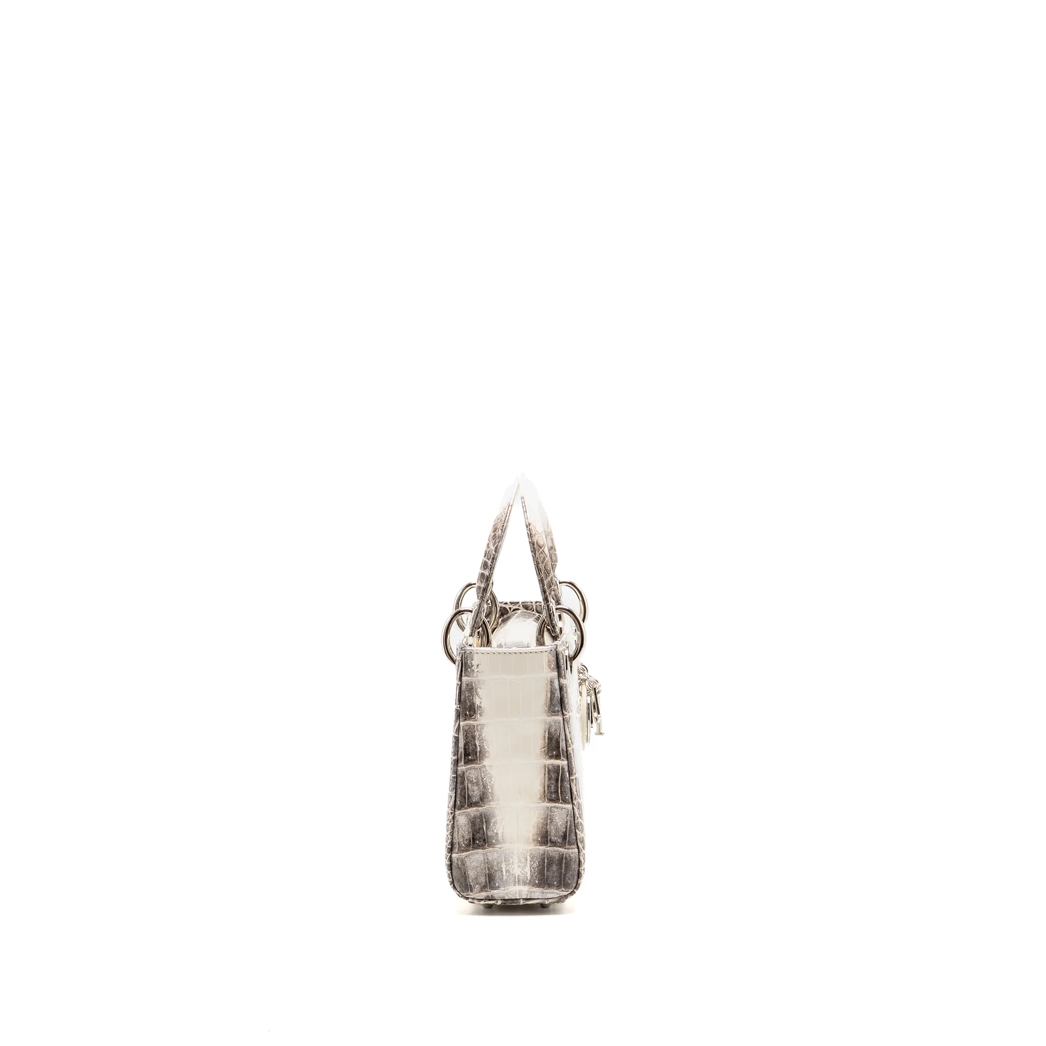 Dior Mini Lady Dior Himalayan Crocodile White/Grey SHW - Image 3
