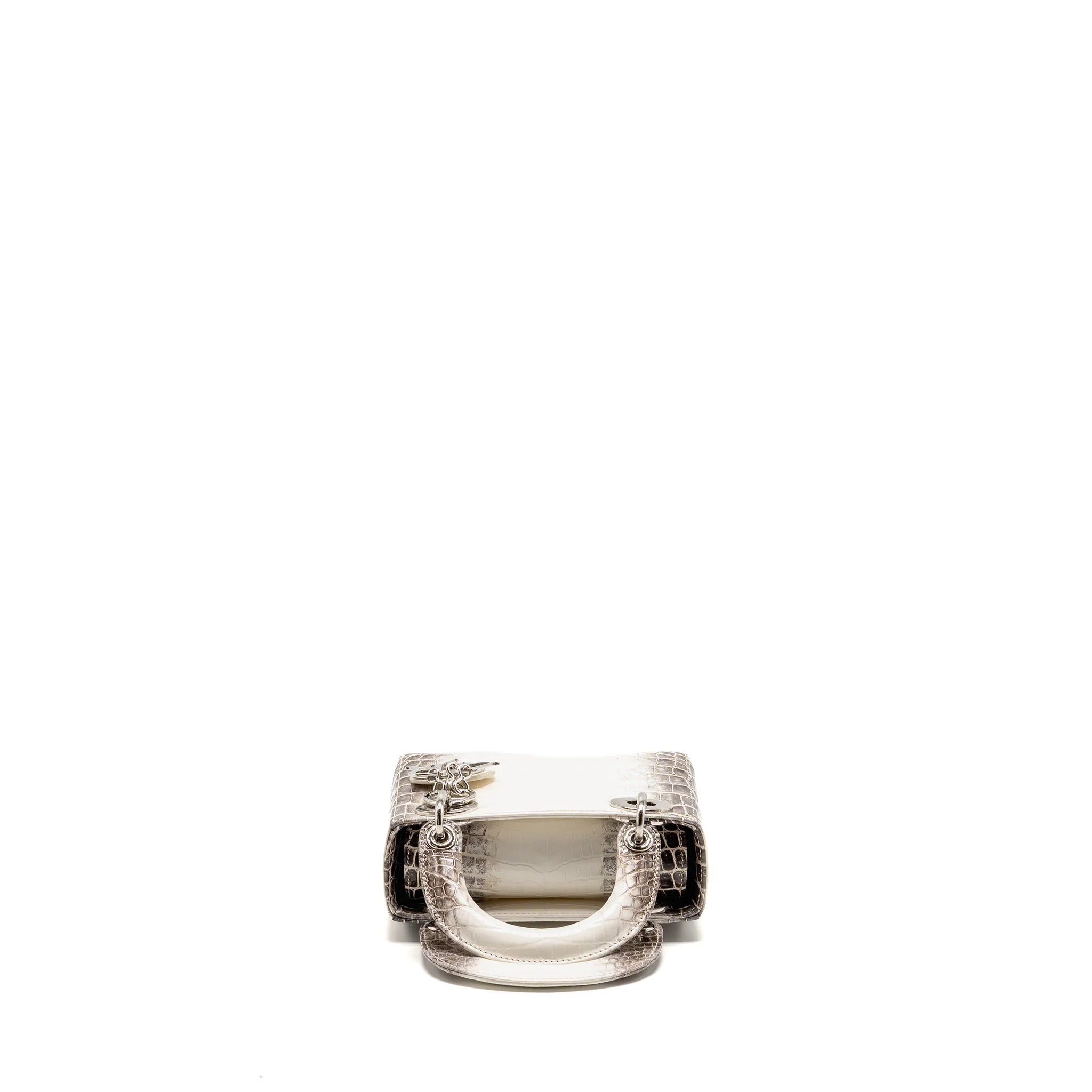 Dior Mini Lady Dior Himalayan Crocodile White/Grey SHW - Image 5