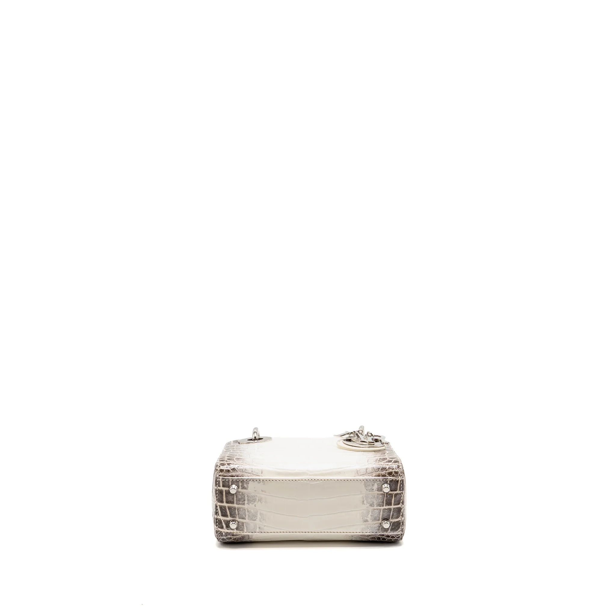 Dior Mini Lady Dior Himalayan Crocodile White/Grey SHW - Image 6