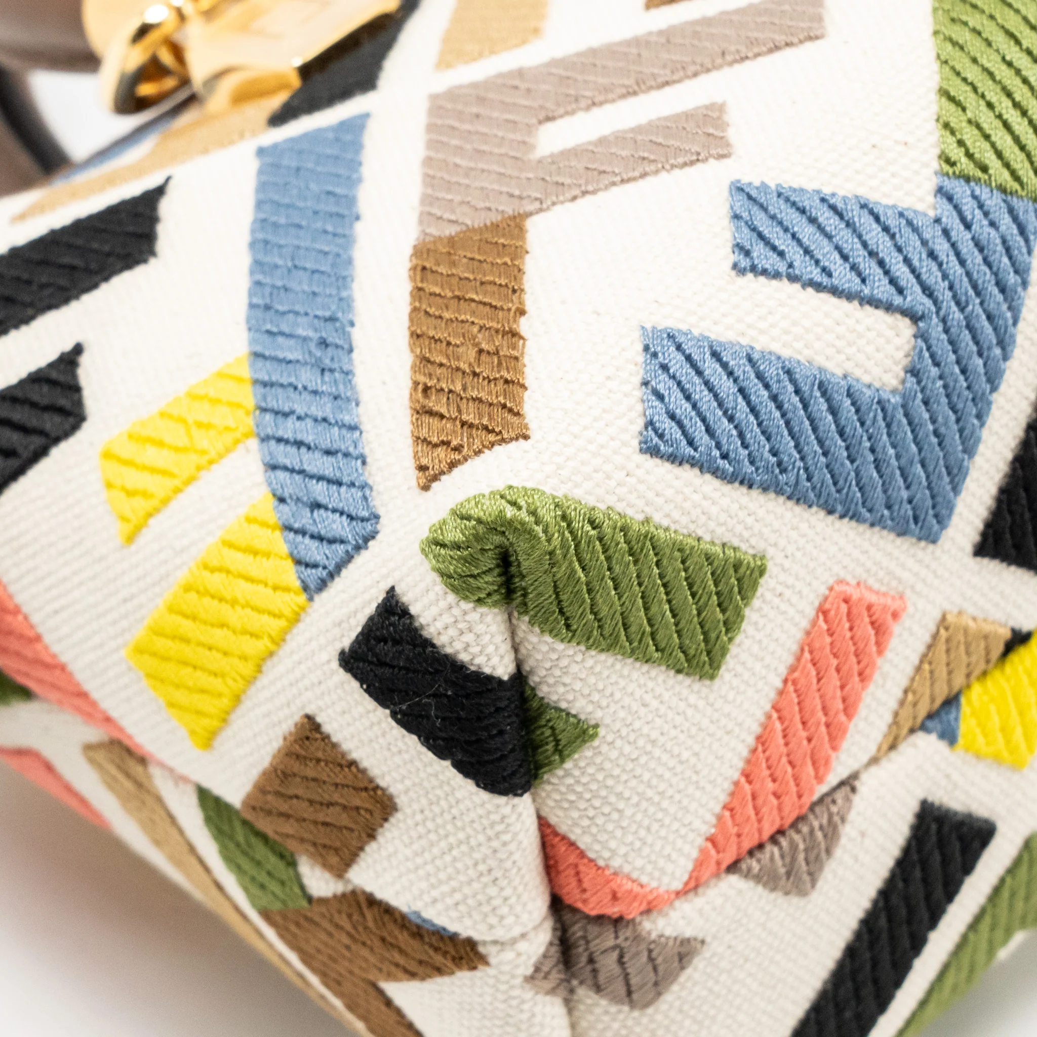 Fendi By the Way Mini Bag Embroidered FF Canvas Multicolour GHW - Image 11