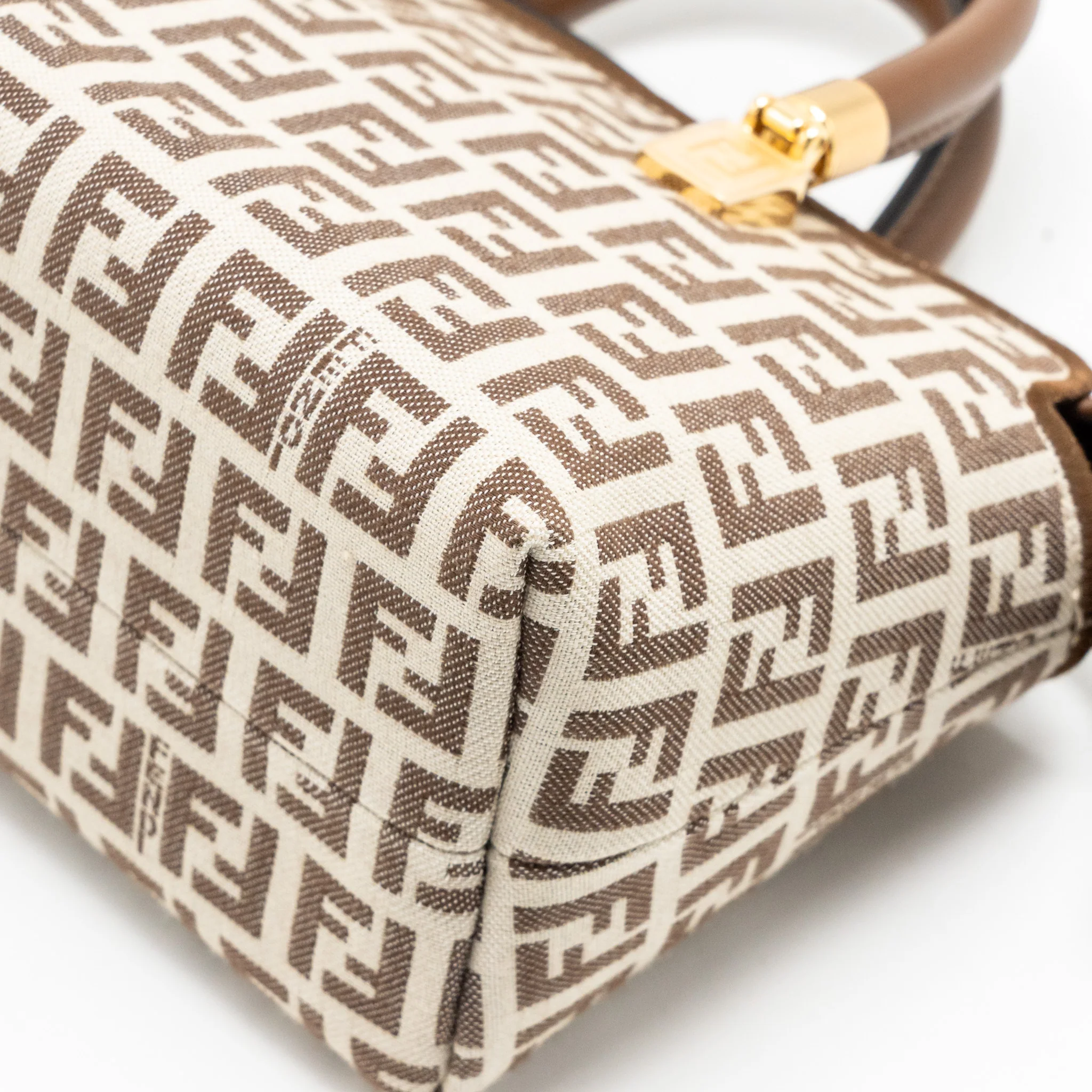 Fendi By the Way Mini Bag FF Canvas/Leather Brown/Cream GHW - Image 10