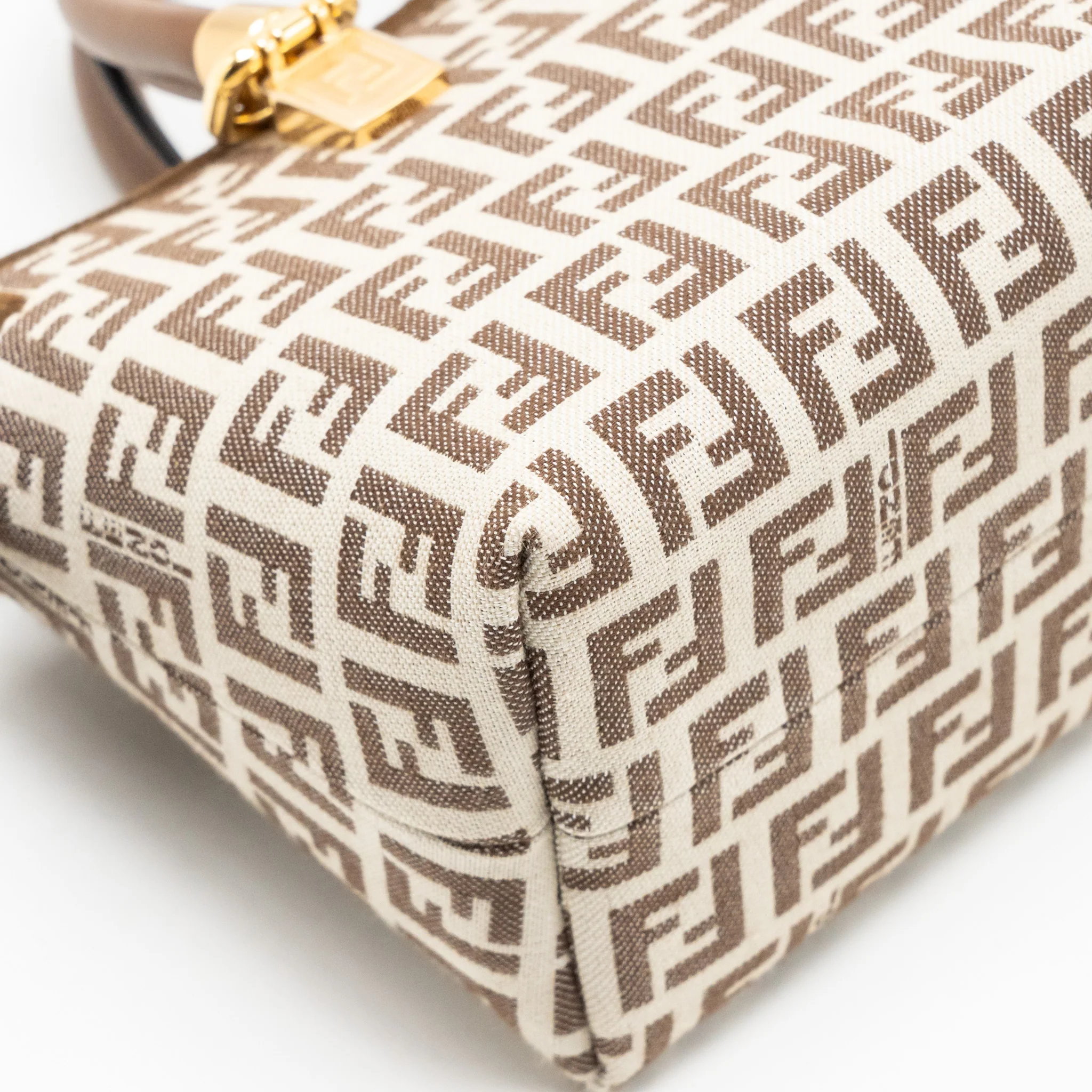 Fendi By the Way Mini Bag FF Canvas/Leather Brown/Cream GHW - Image 11