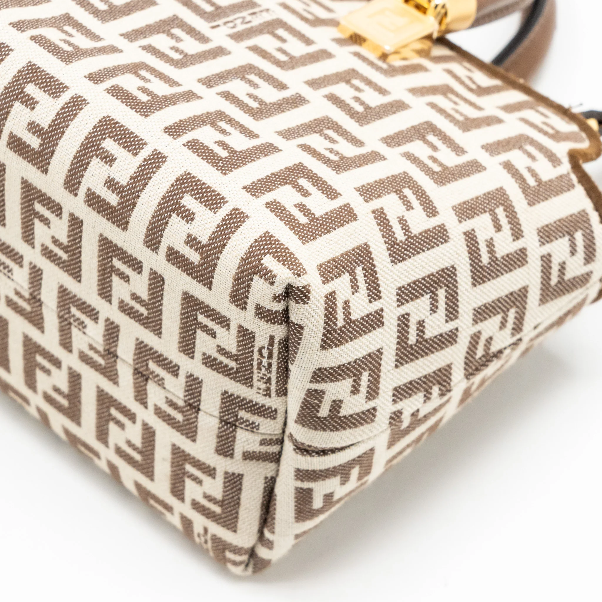 Fendi By the Way Mini Bag FF Canvas/Leather Brown/Cream GHW - Image 12