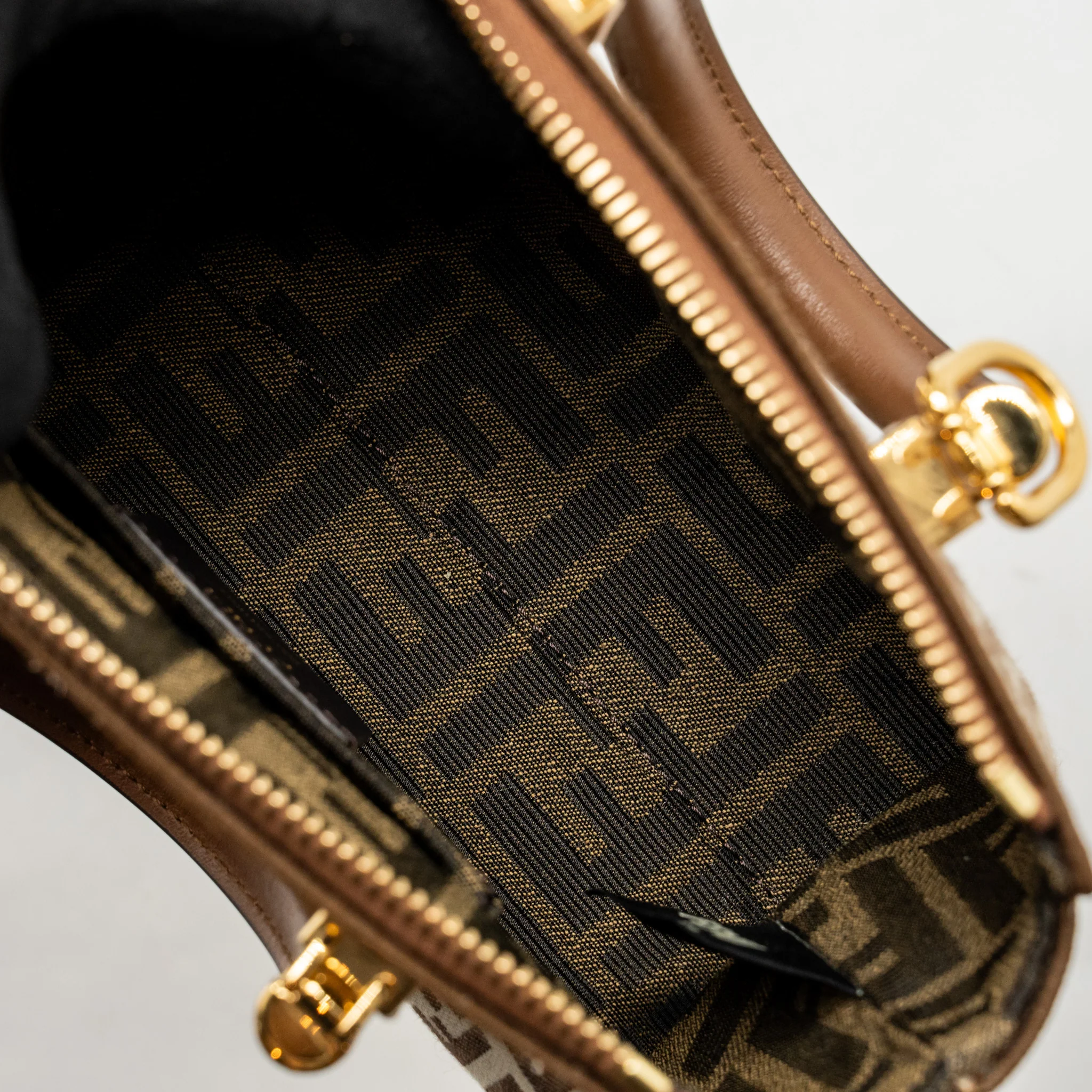 Fendi By the Way Mini Bag FF Canvas/Leather Brown/Cream GHW - Image 16