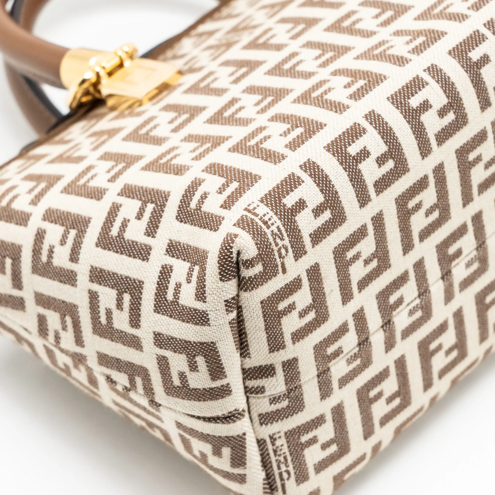Fendi By the Way Mini Bag FF Canvas/Leather Brown/Cream GHW - Image 9