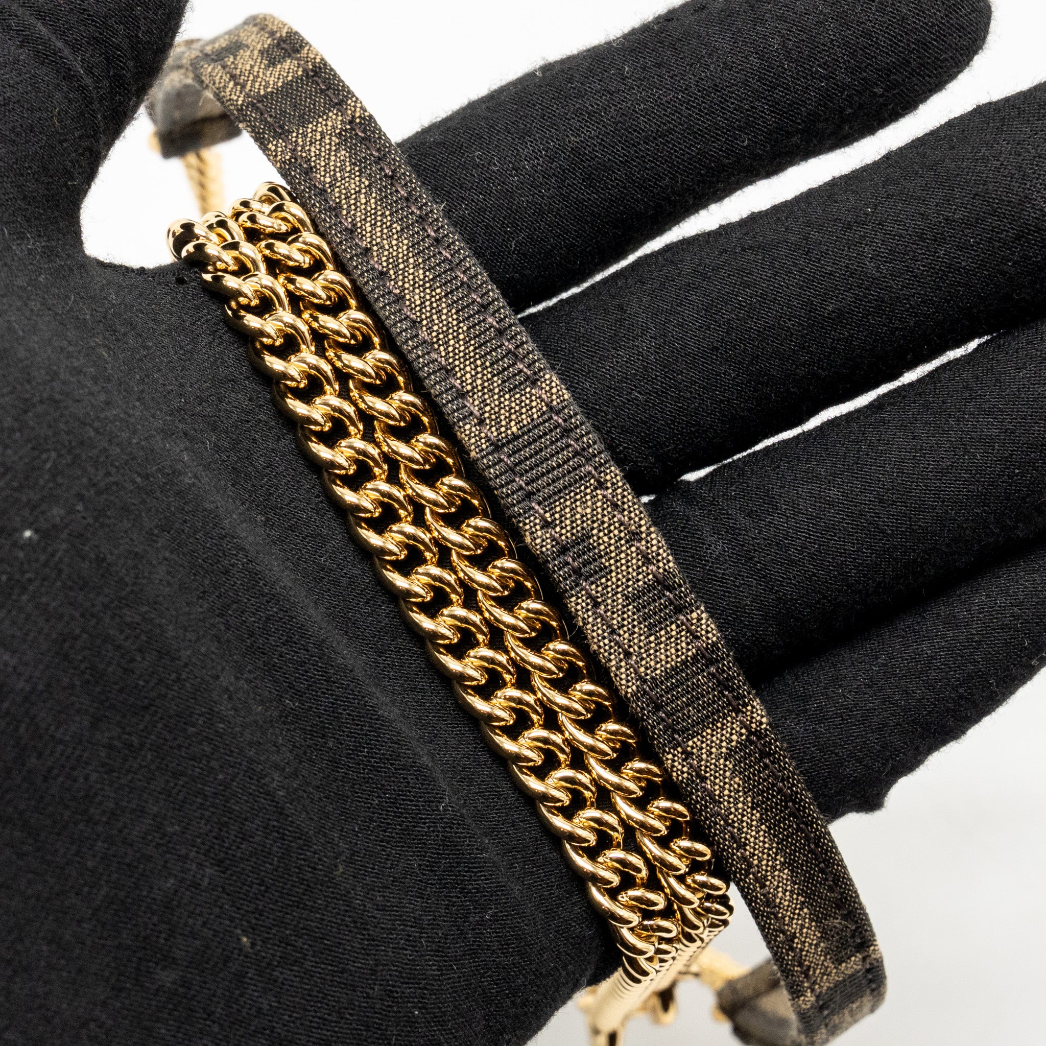 Fendi Mini Baguette shoulder bag FF jacquard canvas brown GHW - Image 19