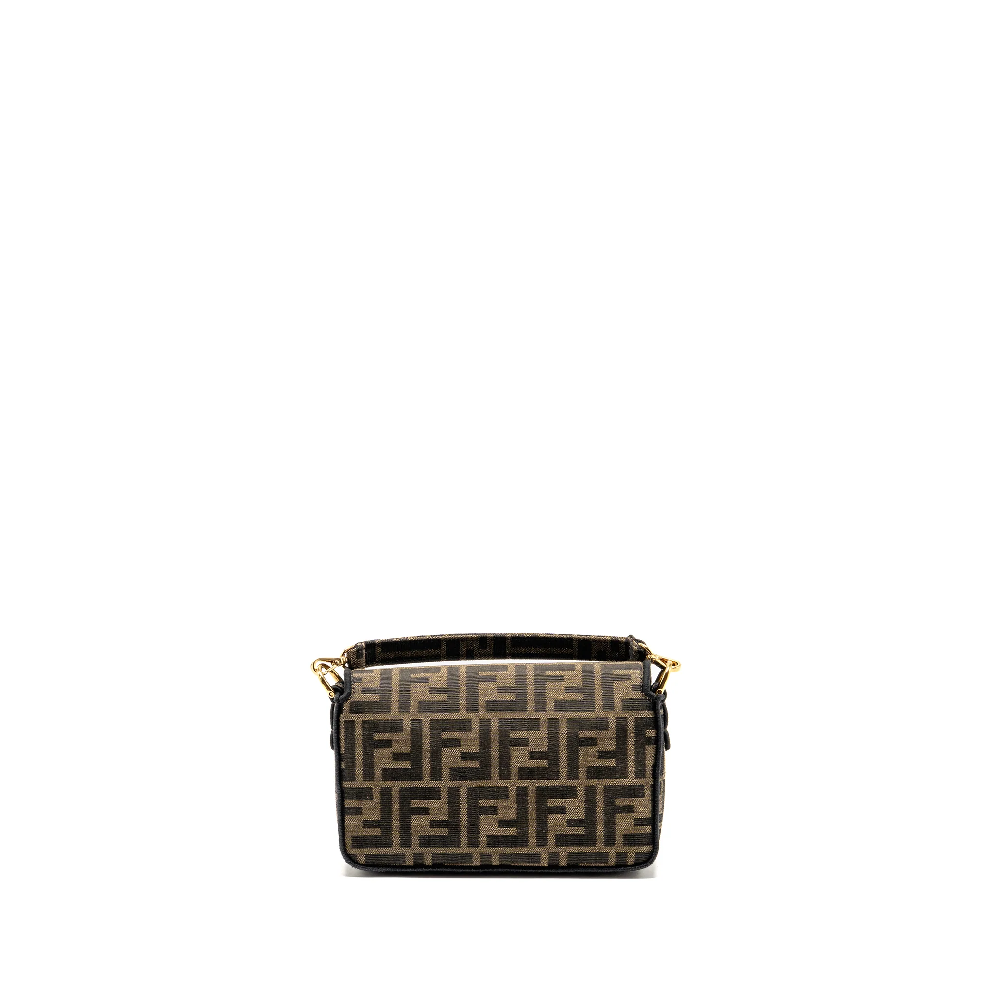 Fendi Mini Baguette shoulder bag FF jacquard canvas brown GHW - Image 2