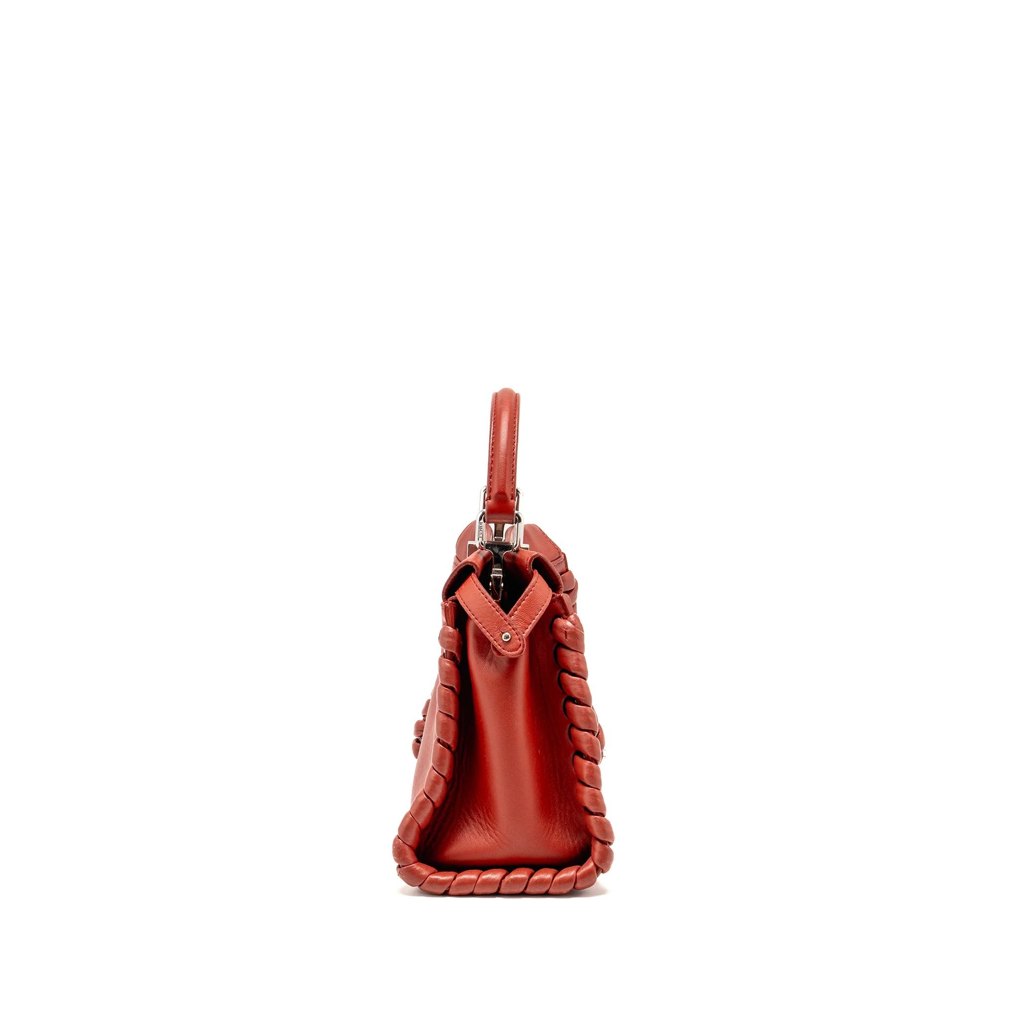 Fendi Mini Peekaboo Whipstitch Lambskin Bloody Mary SHW - Image 4