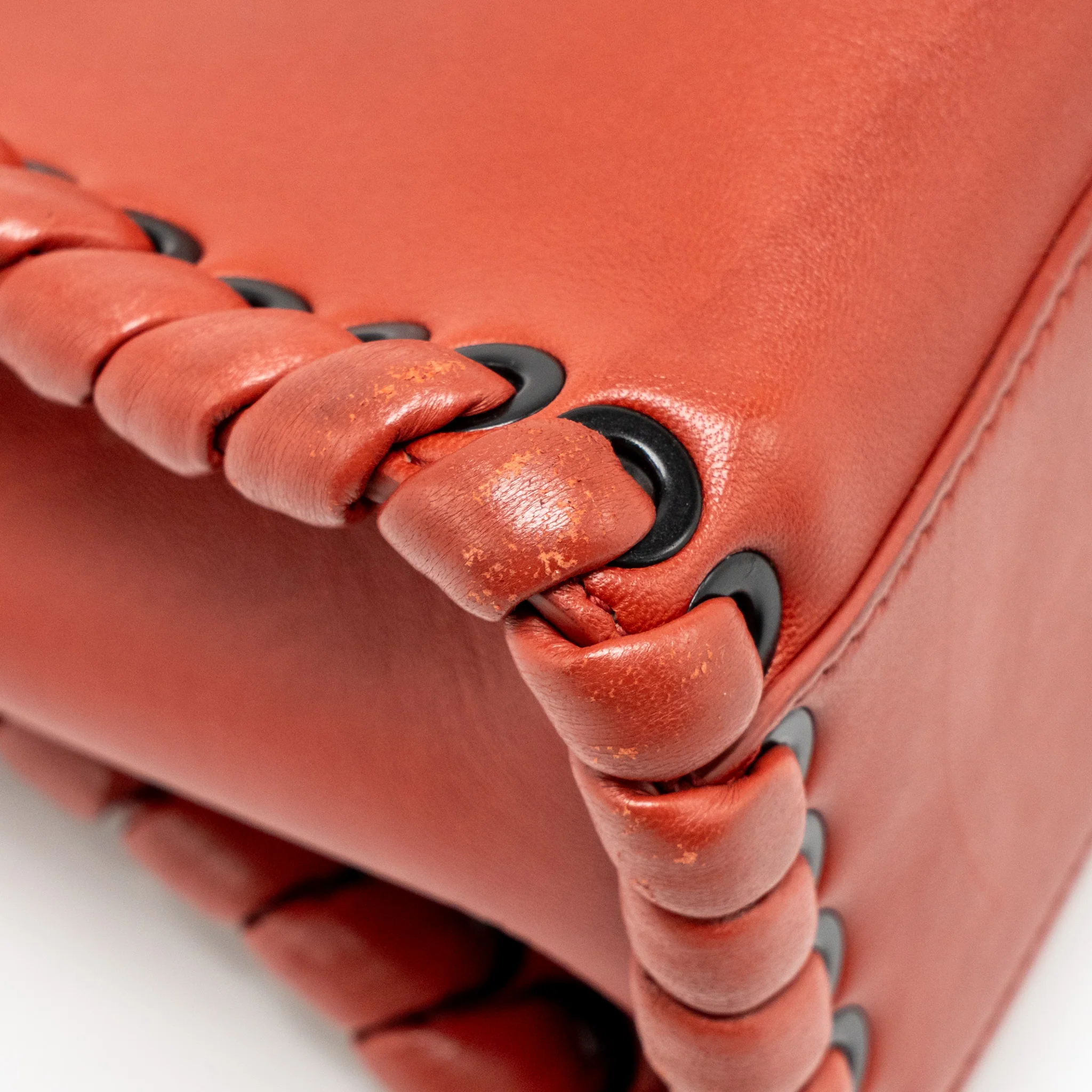 Fendi Mini Peekaboo Whipstitch Lambskin Bloody Mary SHW - Image 8