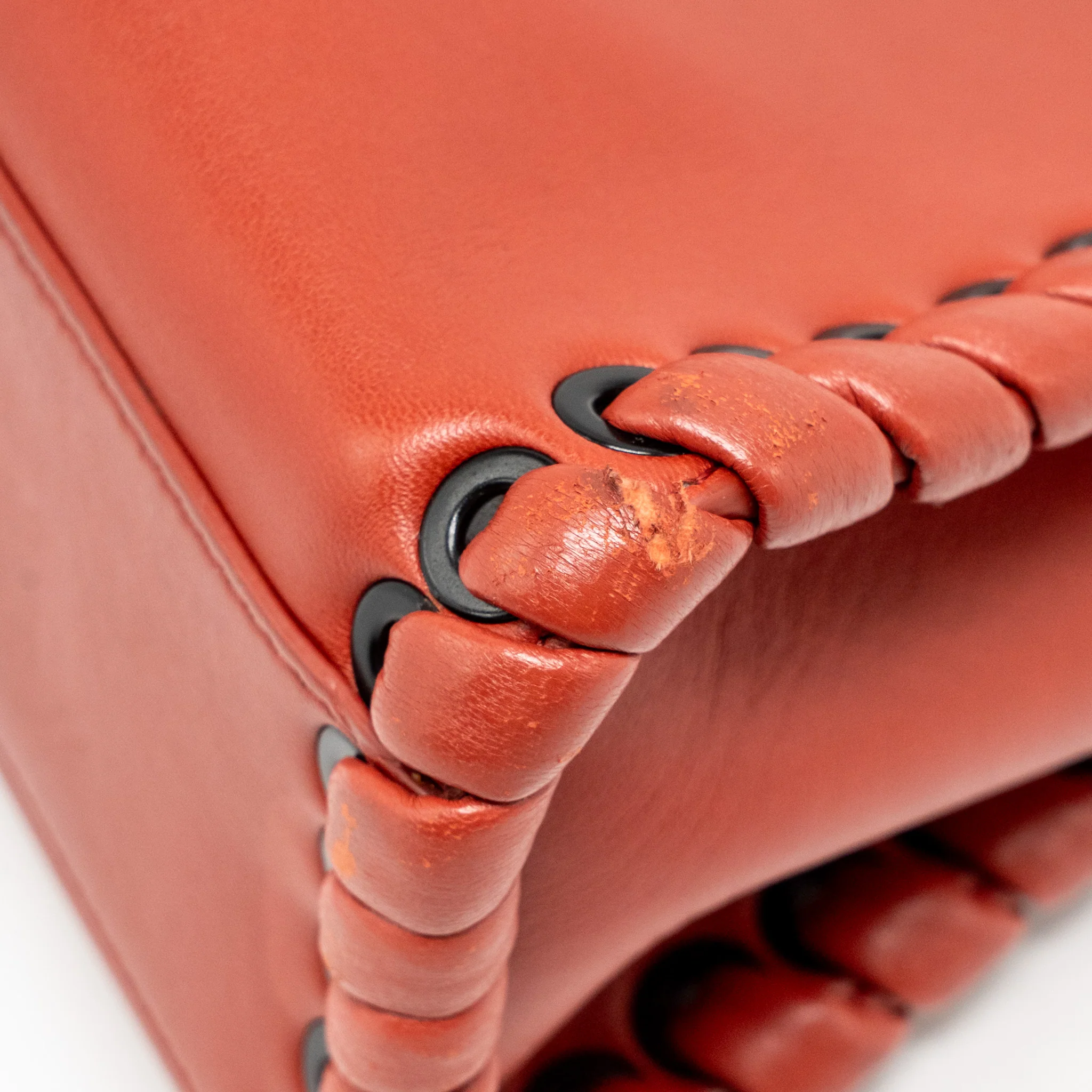 Fendi Mini Peekaboo Whipstitch Lambskin Bloody Mary SHW - Image 9