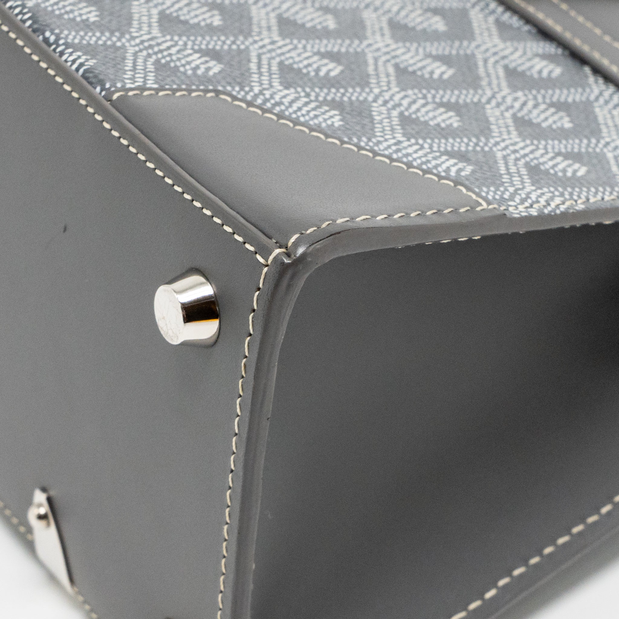 Goyard Saigon Structure Mini Bag Goyardine Canvas/Calfskin Grey SHW - Image 10
