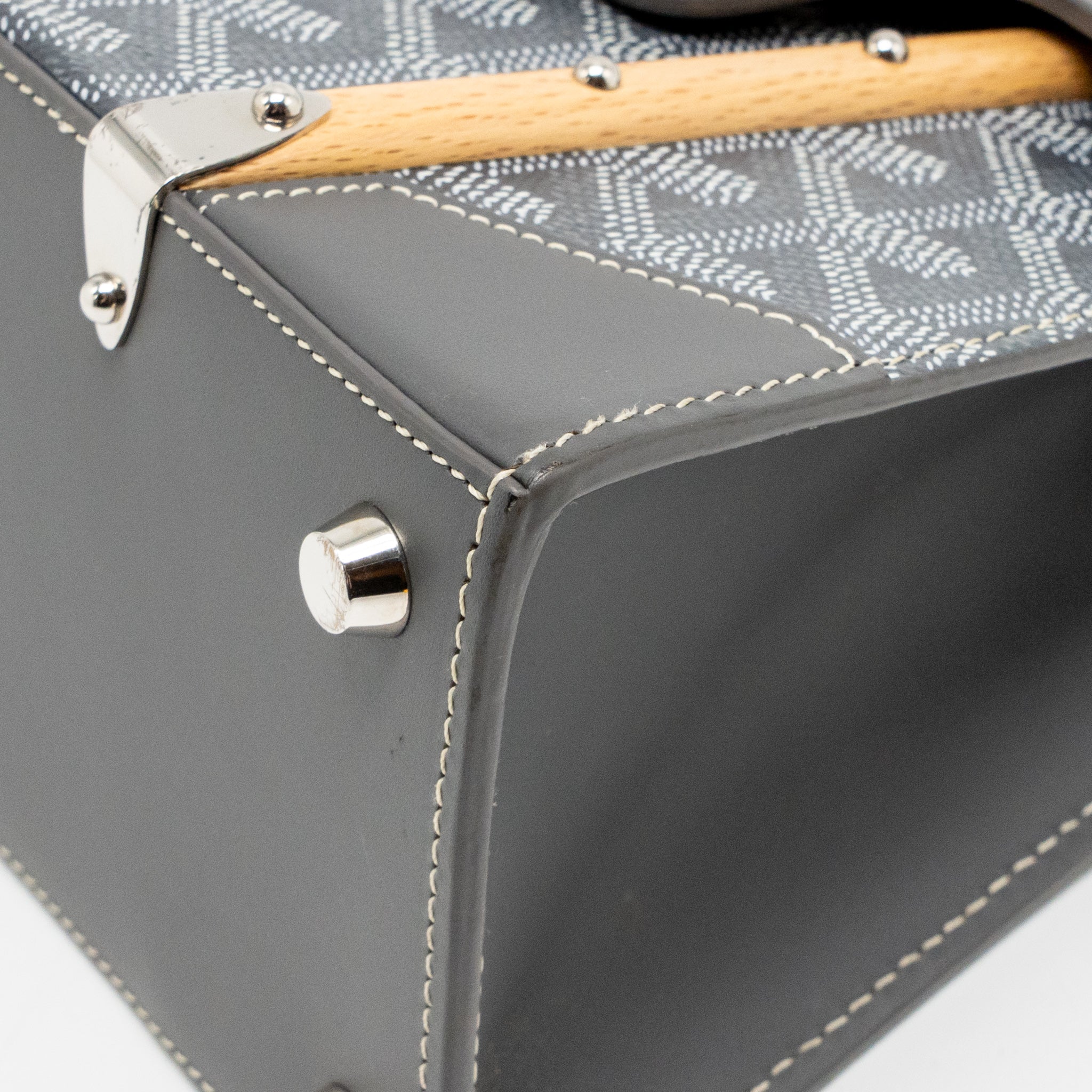 Goyard Saigon Structure Mini Bag Goyardine Canvas/Calfskin Grey SHW - Image 8