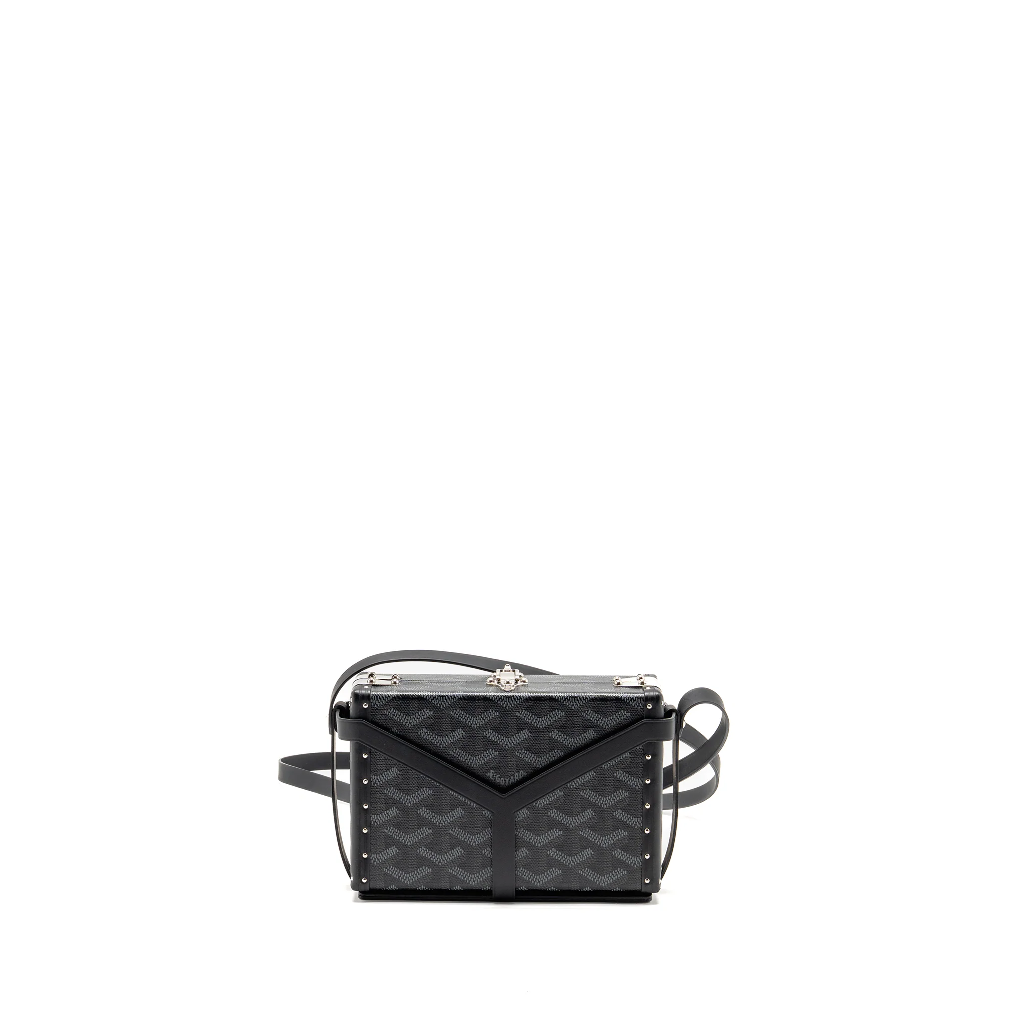 Goyard Minaudiere Trunk Bag Goyardine Canvas Black SHW - Image 2