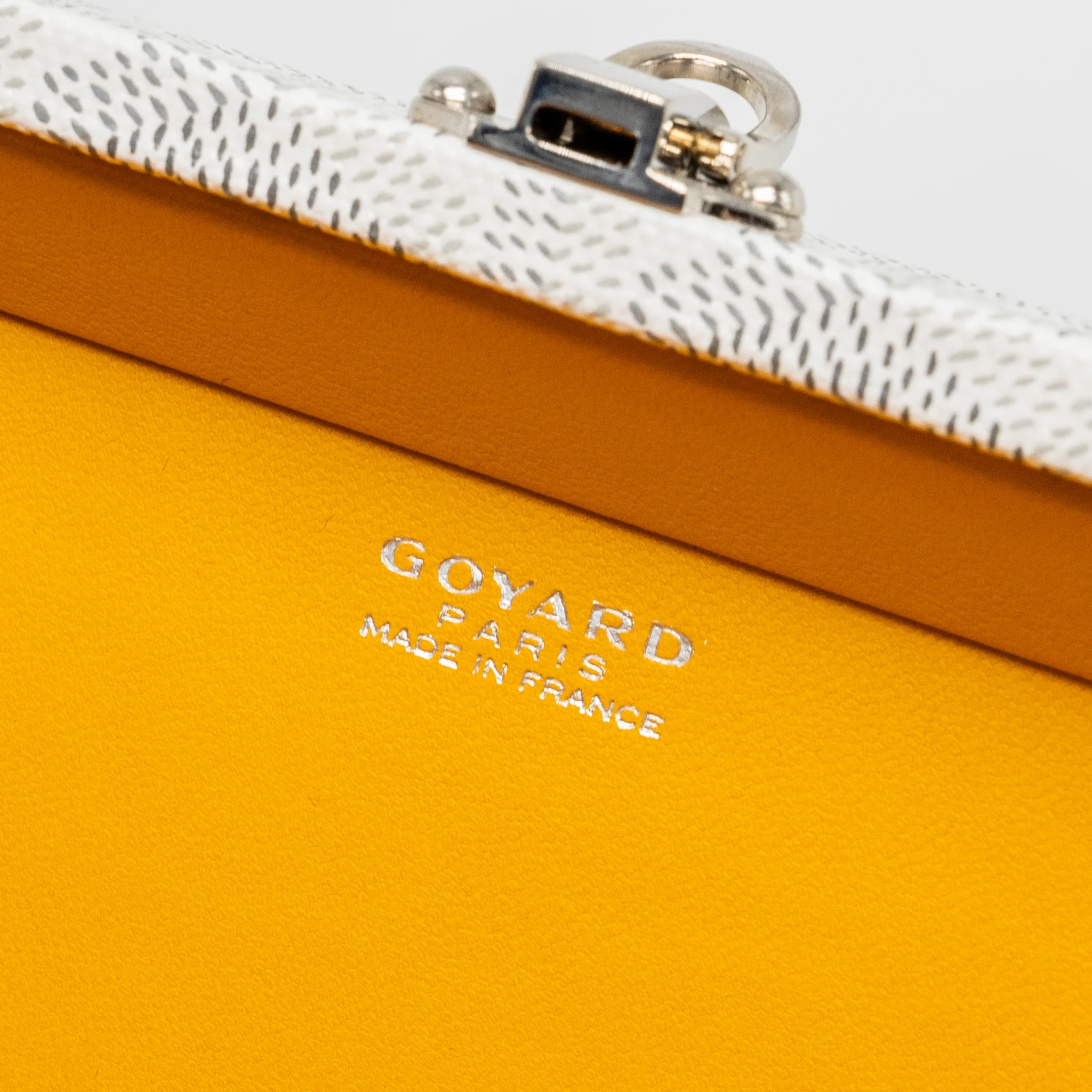 Goyard minaudiere trunk bag goyardine canvas / leather white SHW - Image 11