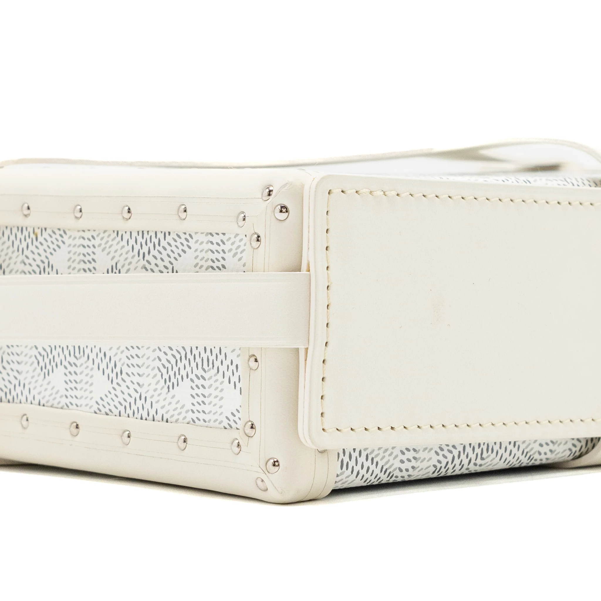 Goyard minaudiere trunk bag goyardine canvas / leather white SHW - Image 6