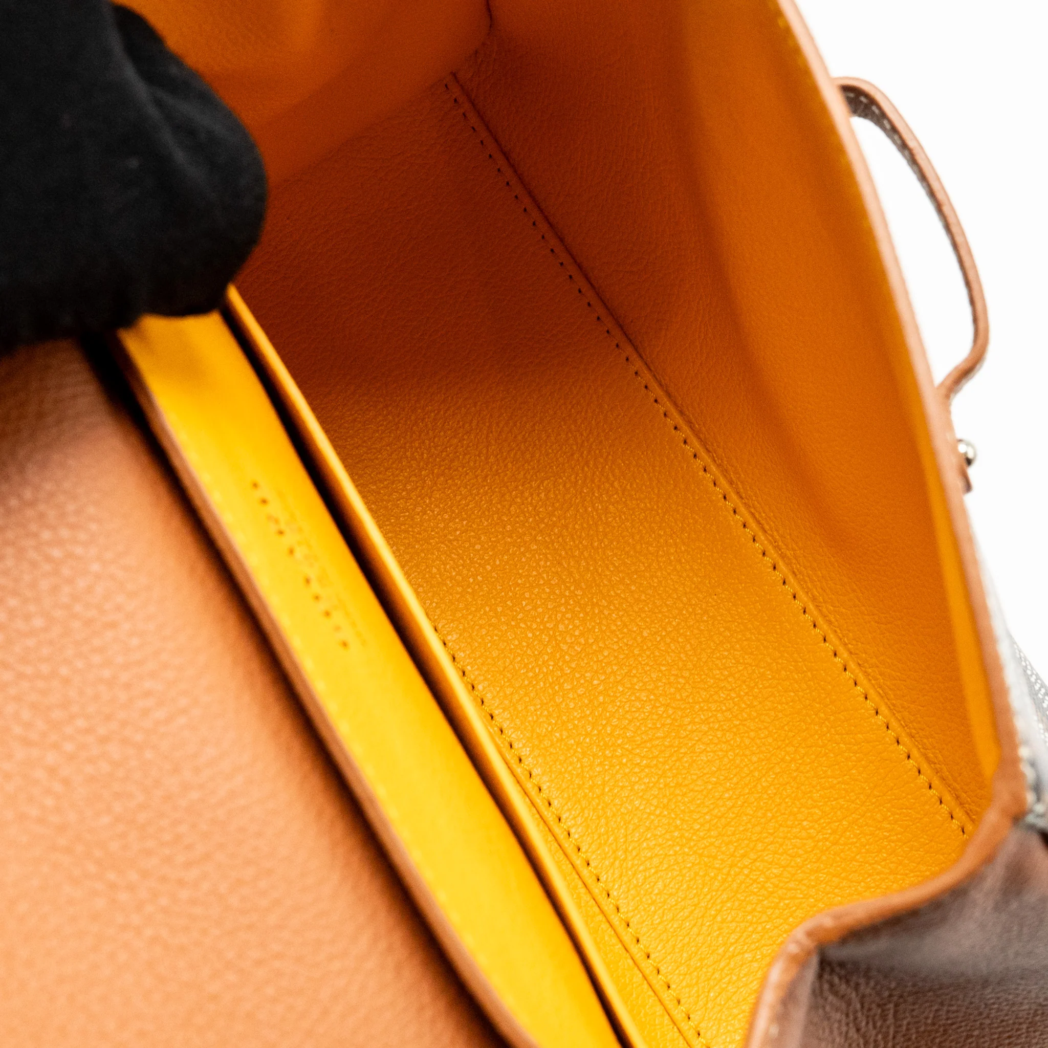 GOYARD MINI SAIGON GOYARDINE CANVAS/CALFSKIN BLACK/TAN SHW - Image 16
