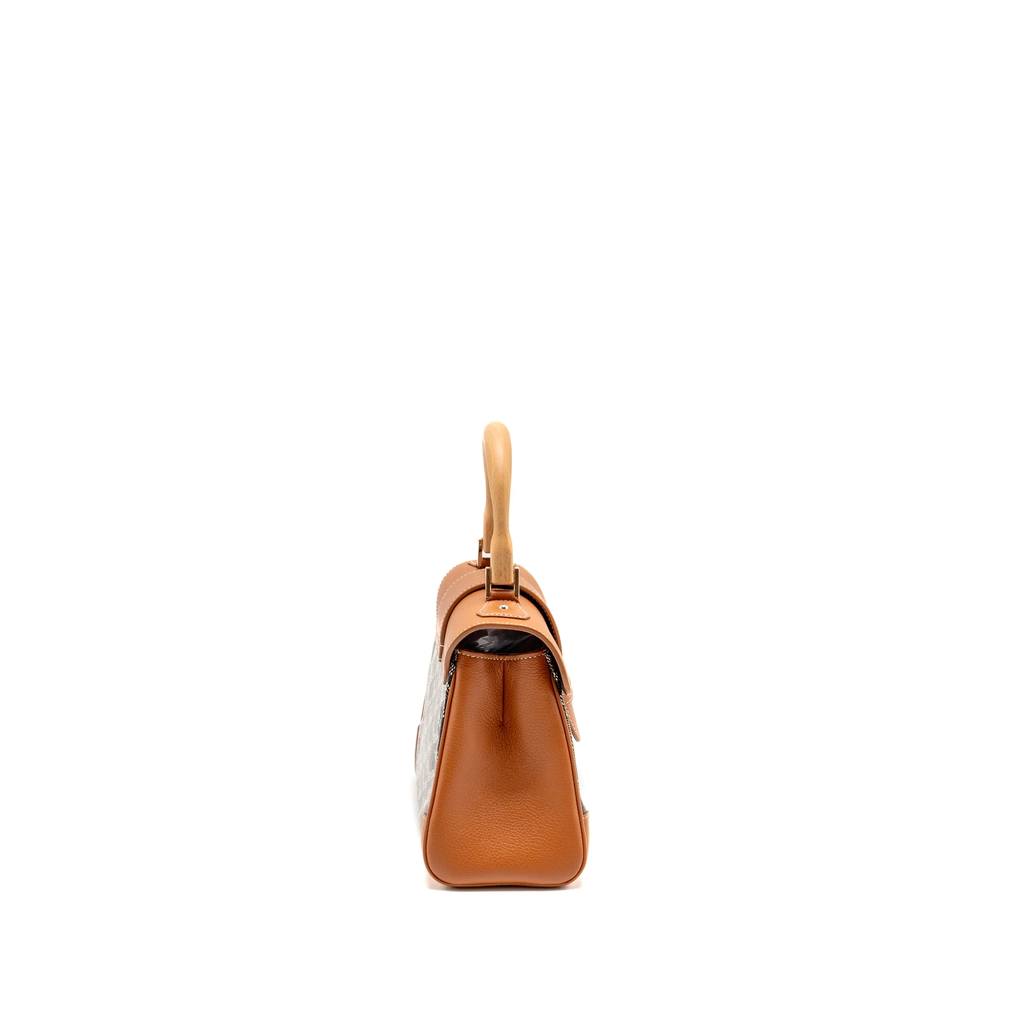 GOYARD MINI SAIGON GOYARDINE CANVAS/CALFSKIN BLACK/TAN SHW - Image 3