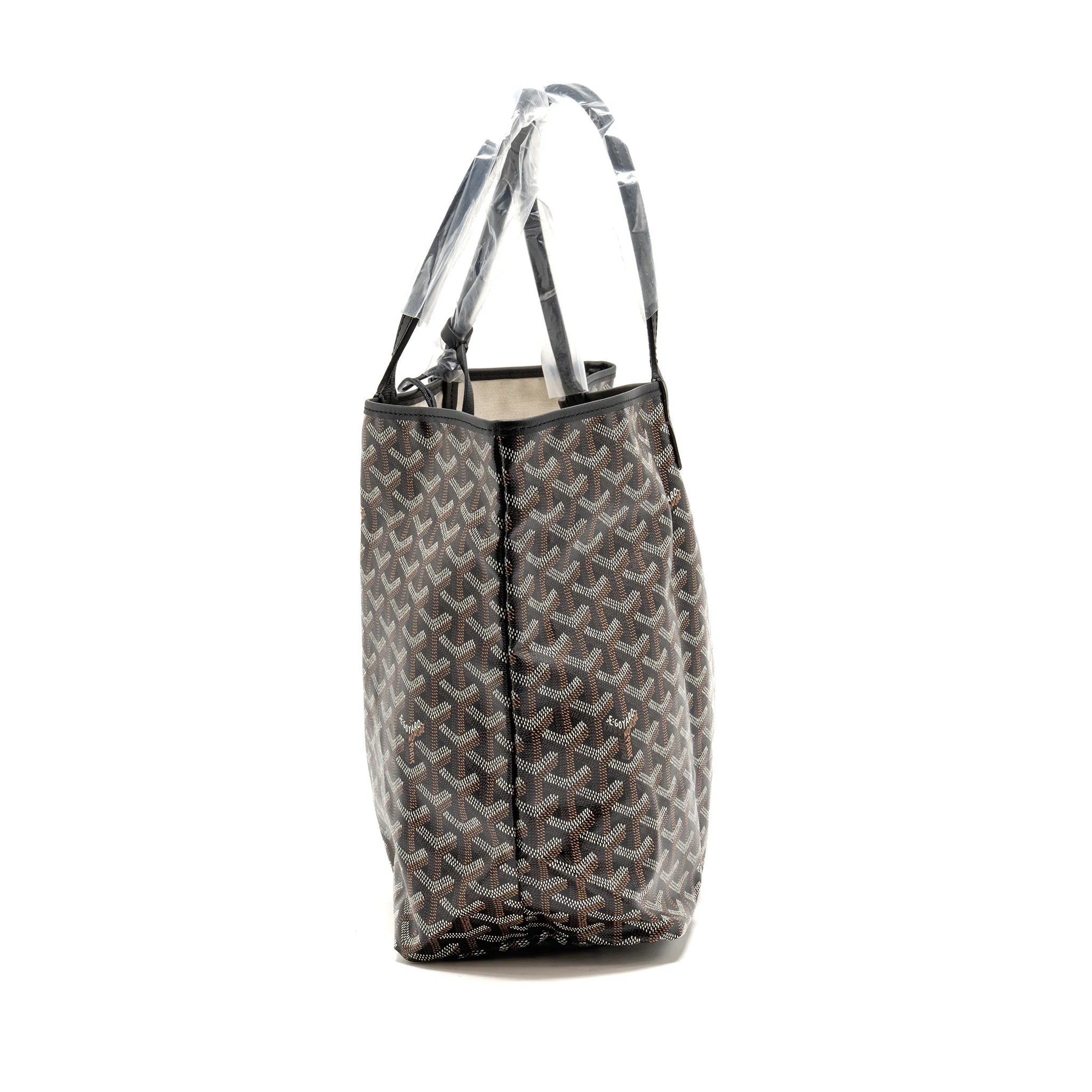 Goyard Saint Louis PM Bag Goyardine Canvas/Chevroches Calfskin Black SHW - Image 4