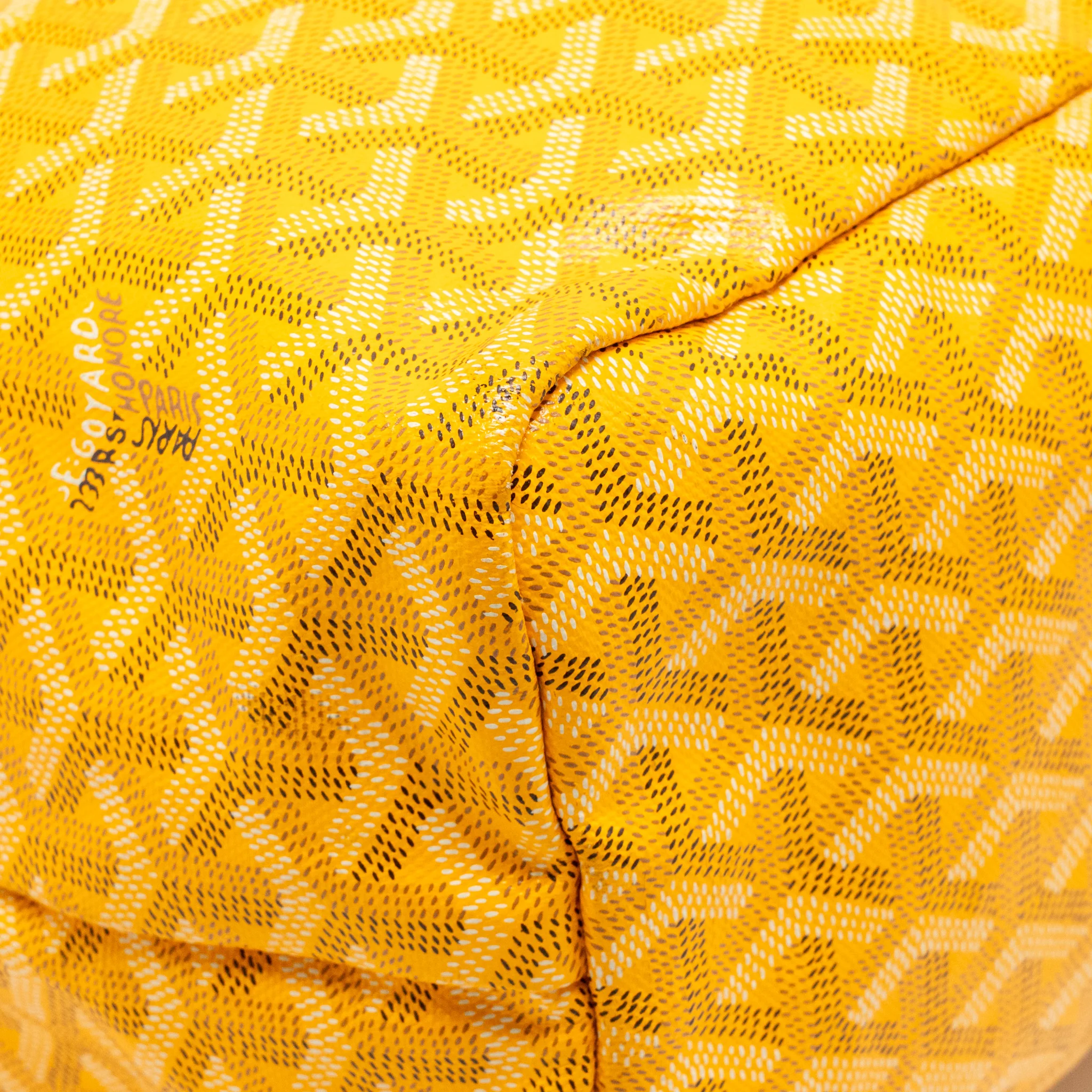 Goyard Saint Louis PM Tote Bag Goyardine Canvas/Calfskin Leather Yellow SHW - Image 7