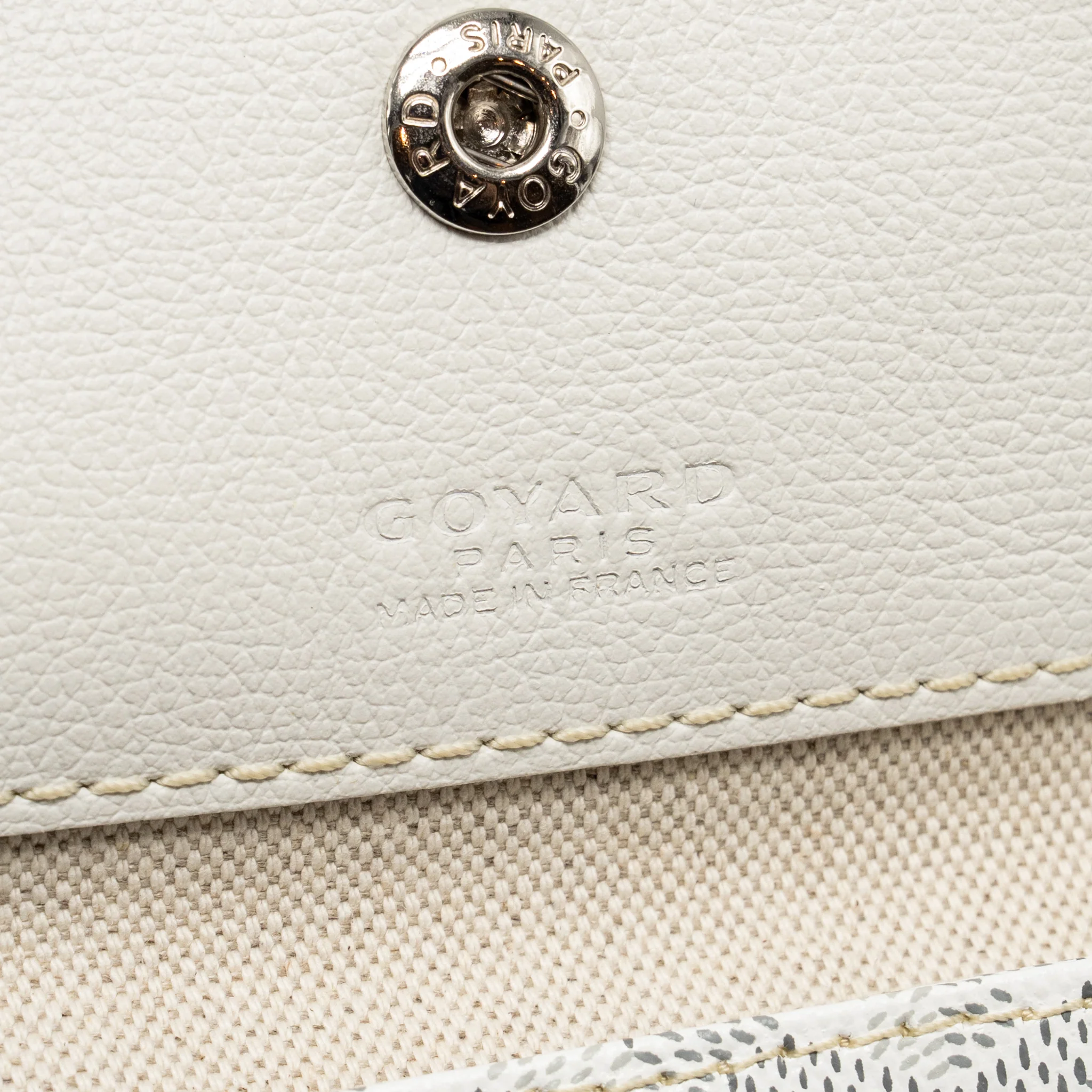 Goyard Saint Louis Tote GM Bag Goyardine Canvas/Calfskin Leather White SHW - Image 15