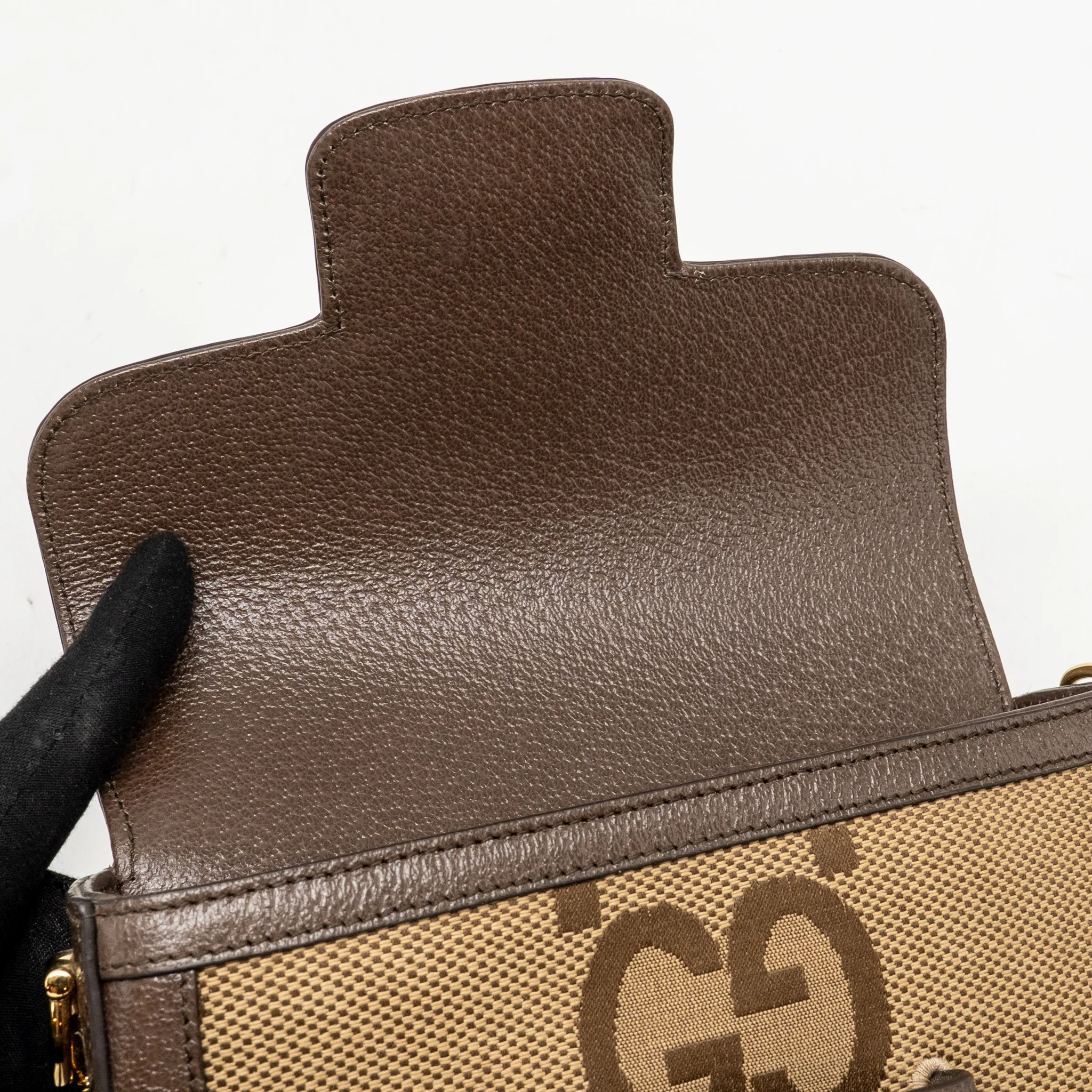Gucci Horsebit 1955 small shoulder bag giant GG supreme canvas beige/brown GHW - Image 12