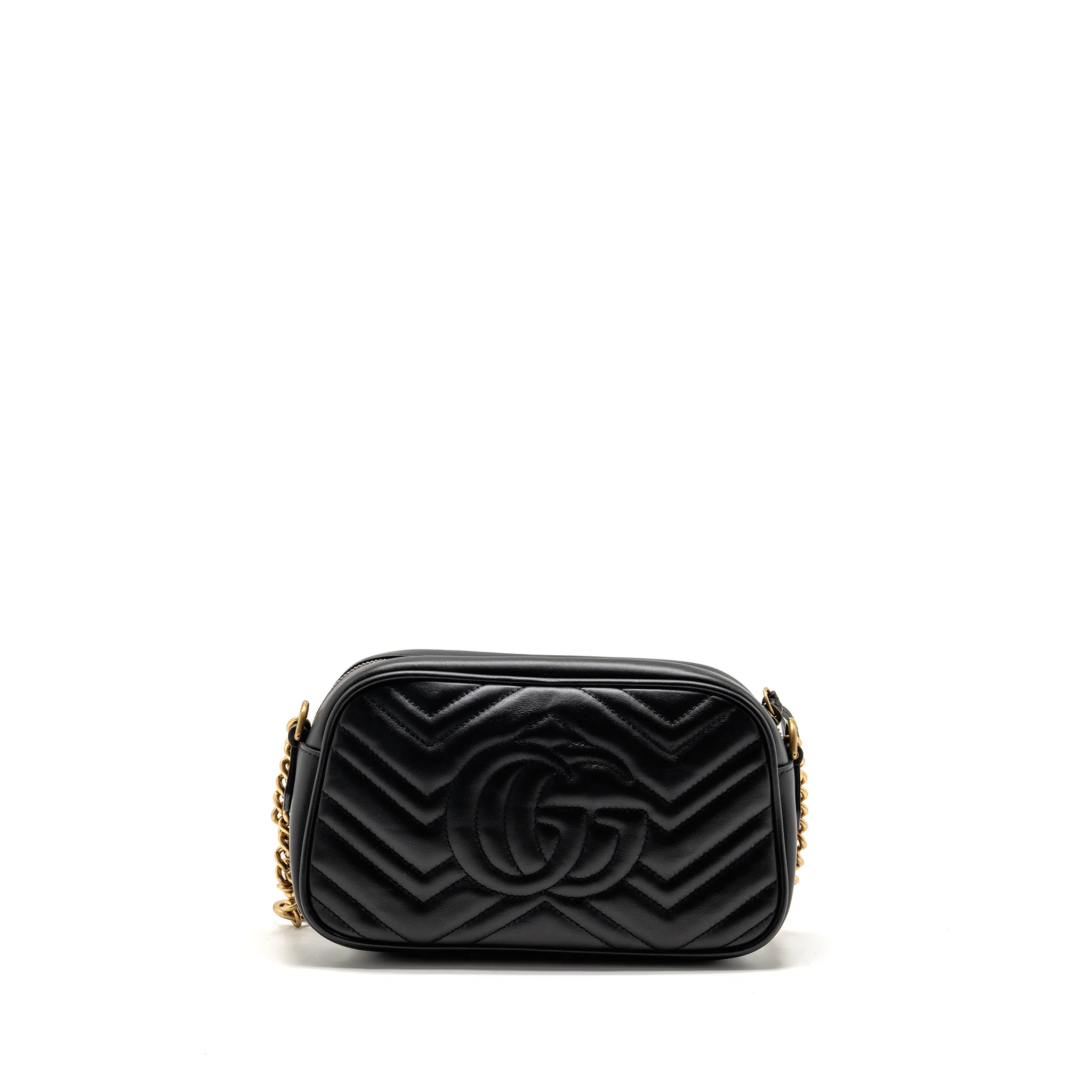 Gucci Small GG Marmont Camera Bag Matelasse Chevron Leather Black GHW - Image 2