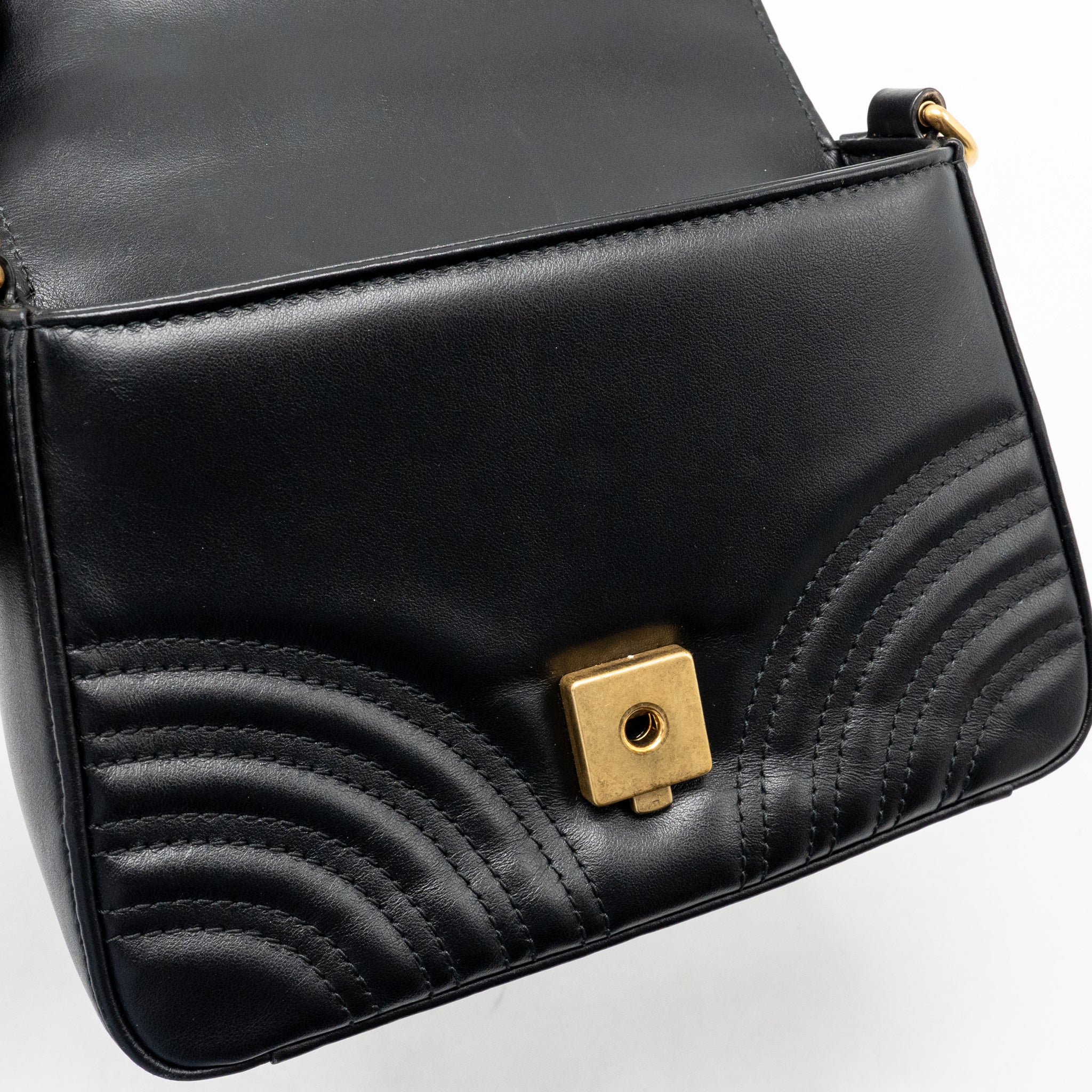 Gucci GG Marmont Mini Top Handle Bag Calfskin black GHW - Image 14