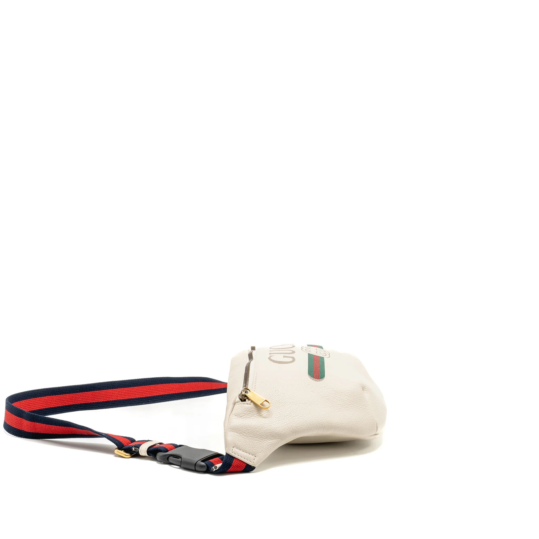 Gucci Logo Print Belt Bag Calfskin White GHW - Image 3