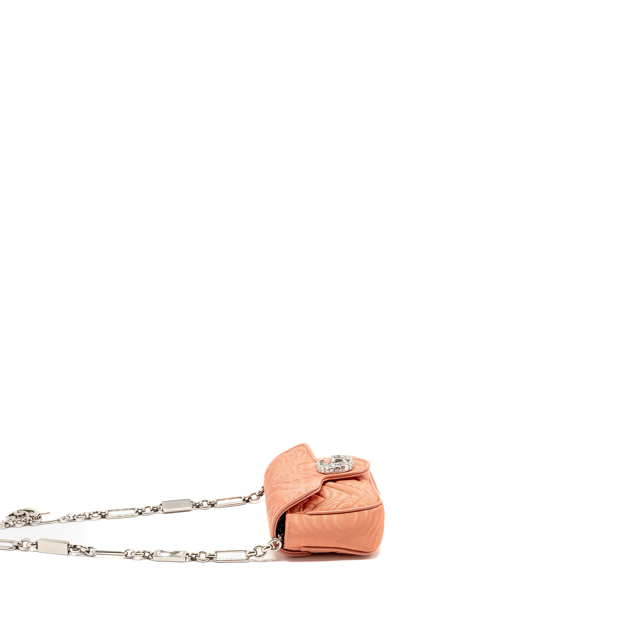 Gucci MINI GG Marmont crystal chain fabric/ crystal Pink SHW - Image 3