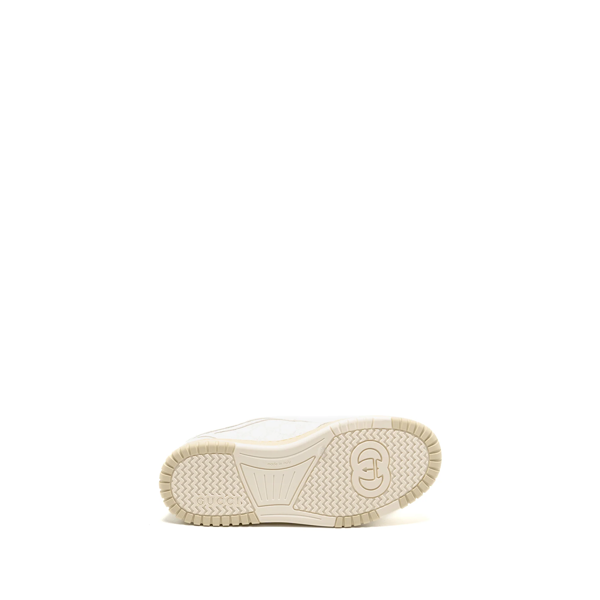 Gucci Size 37.5 Re-Web Trainer GG Supreme Canvas/Leather Beige/White - Image 6