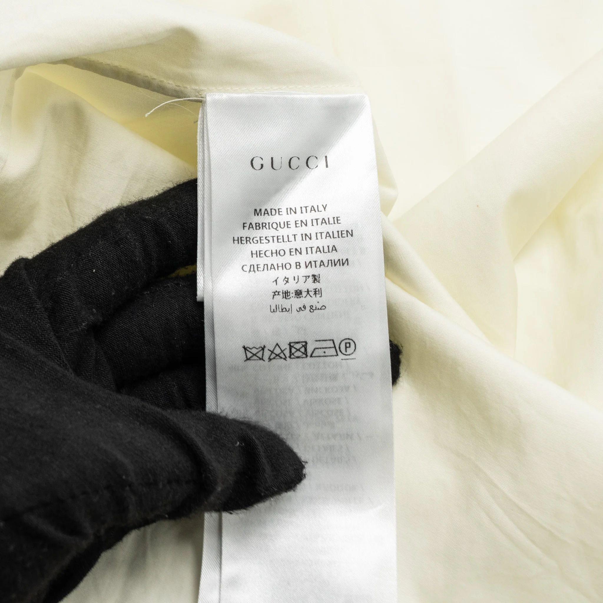 Gucci size 38 detailed ribbon shirt cream multicolour - Image 8