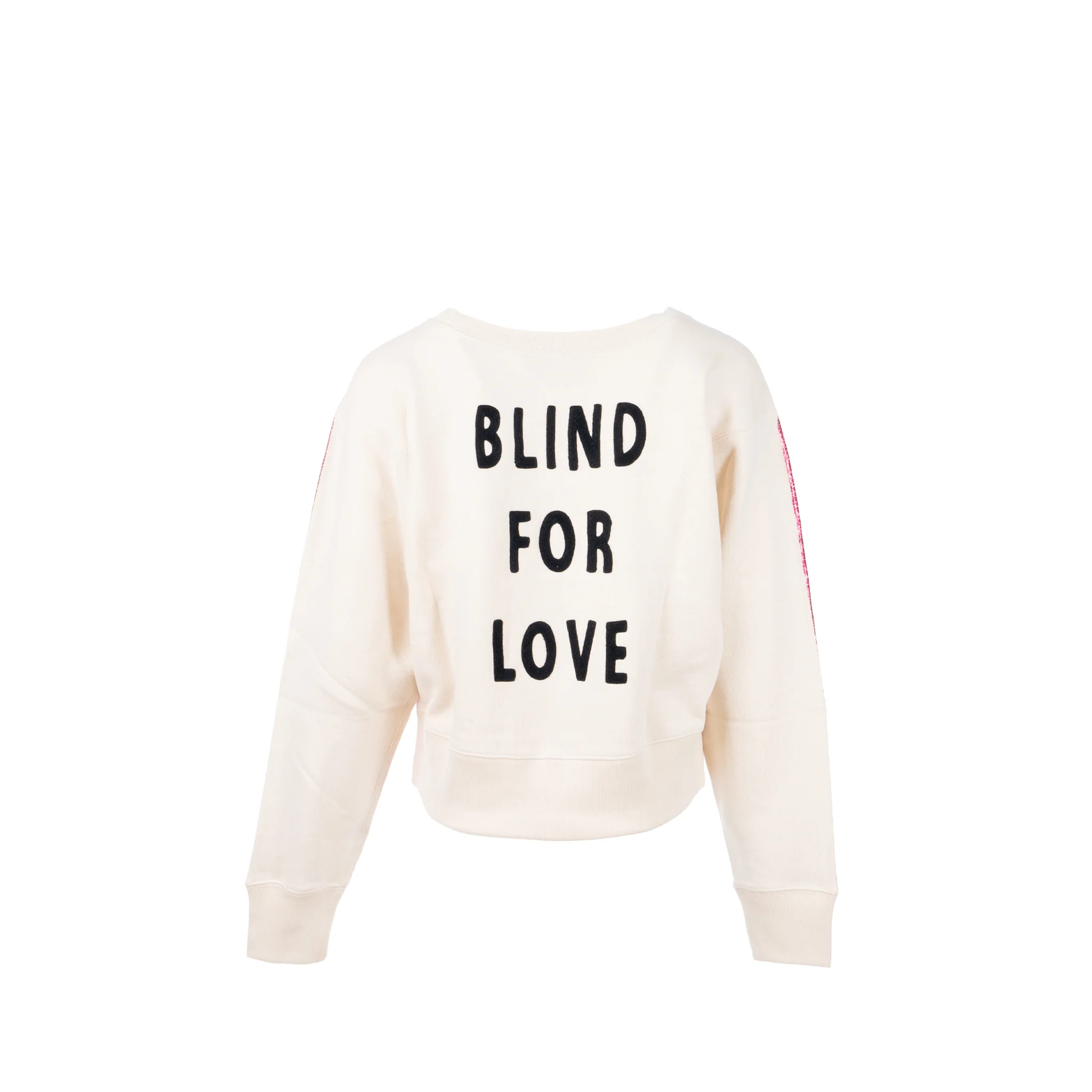 Gucci Size S Gucci Print and Blind for Love Embroidered Sweatshirt Cotton Metallic Dark Pink/White - Image 3