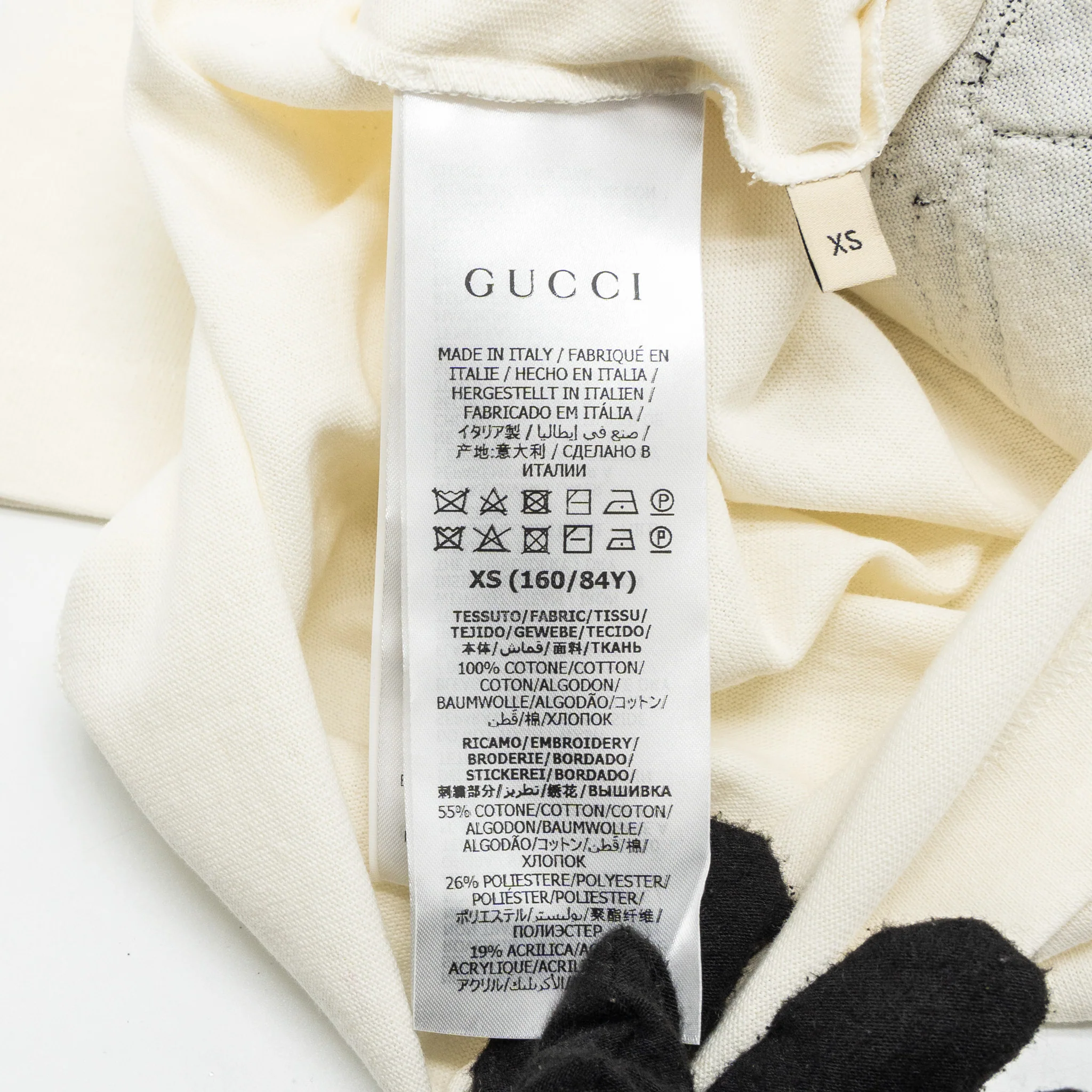Gucci Size XS GG Logo/Cat/Star Embroidered T-shirt Cotton White/Multicolour - Image 8