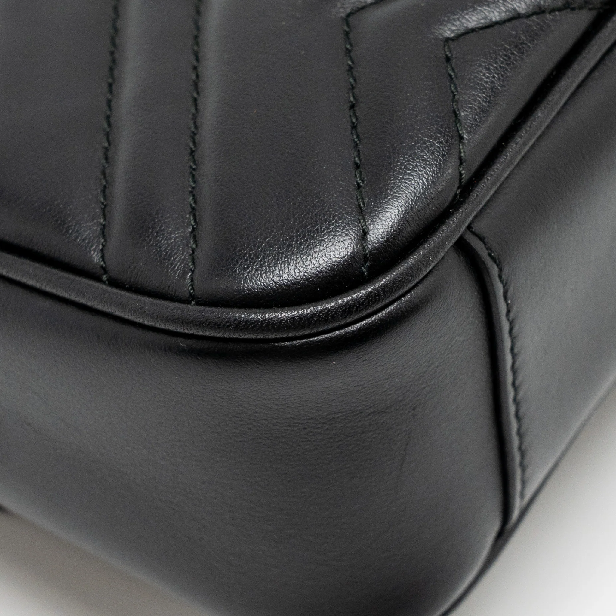 Gucci Small GG Marmont Shoulder Bag Calfskin Black GHW - Image 10