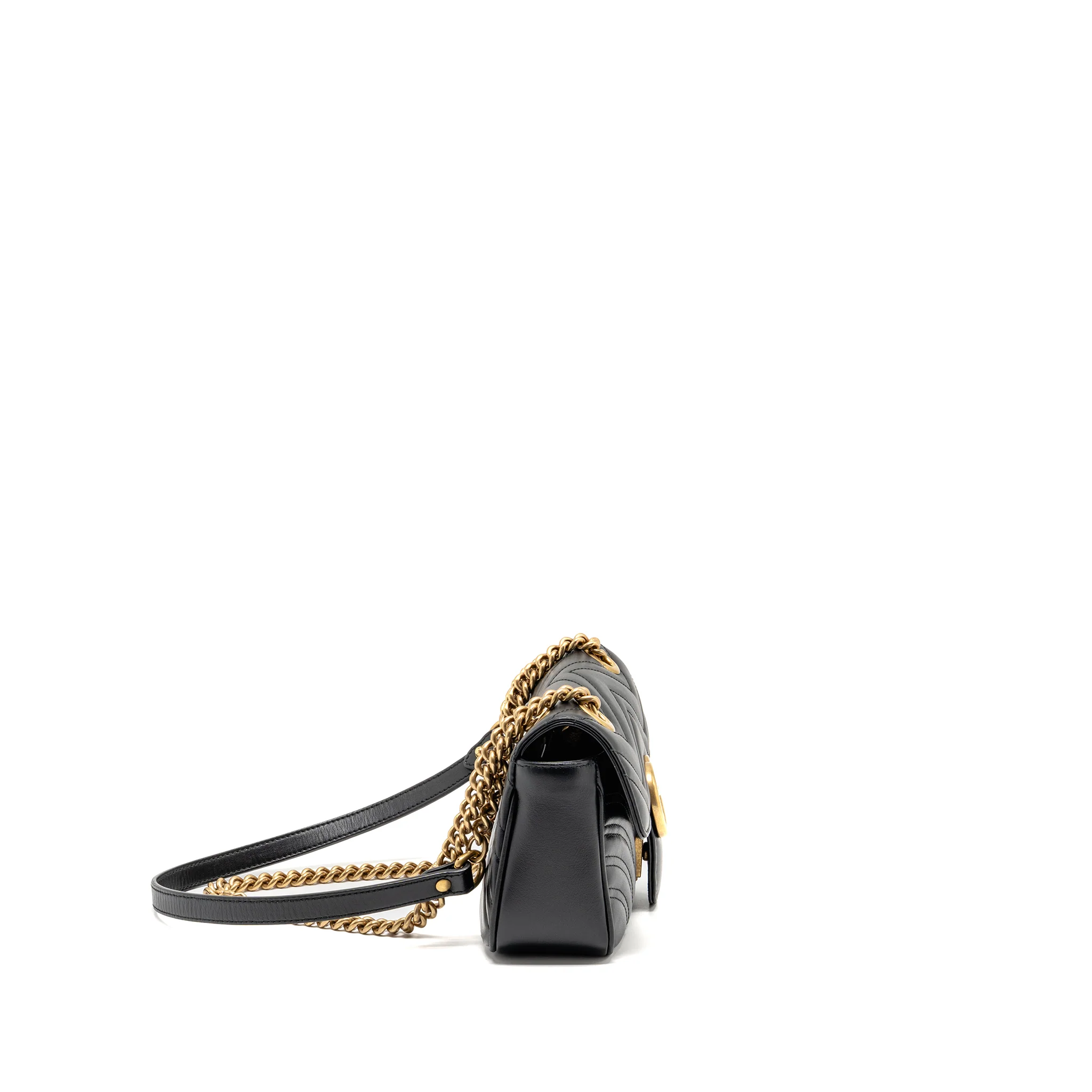 Gucci Small GG Marmont Shoulder Bag Calfskin Black GHW - Image 3