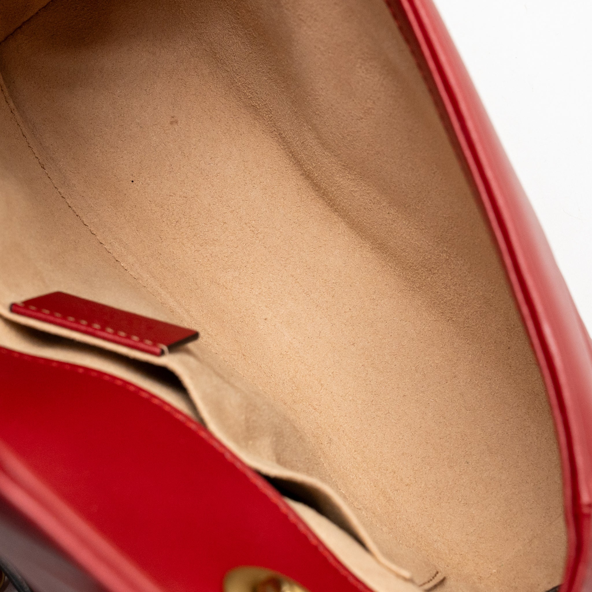 Gucci Small GG Marmont Shoulder Bag Calfskin Red Brushed GHW - Image 14