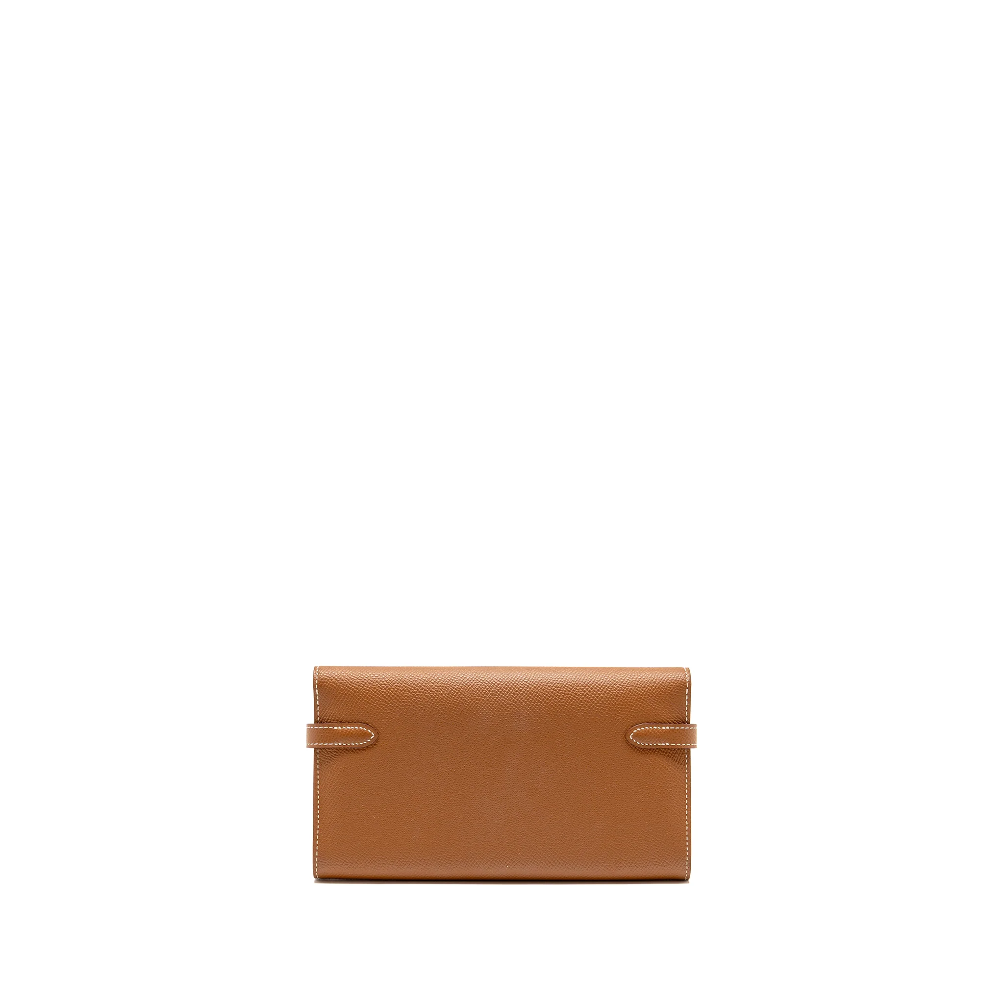 Hemes Kelly Long Wallet Epsom Gold GHW Stamp C - Image 2