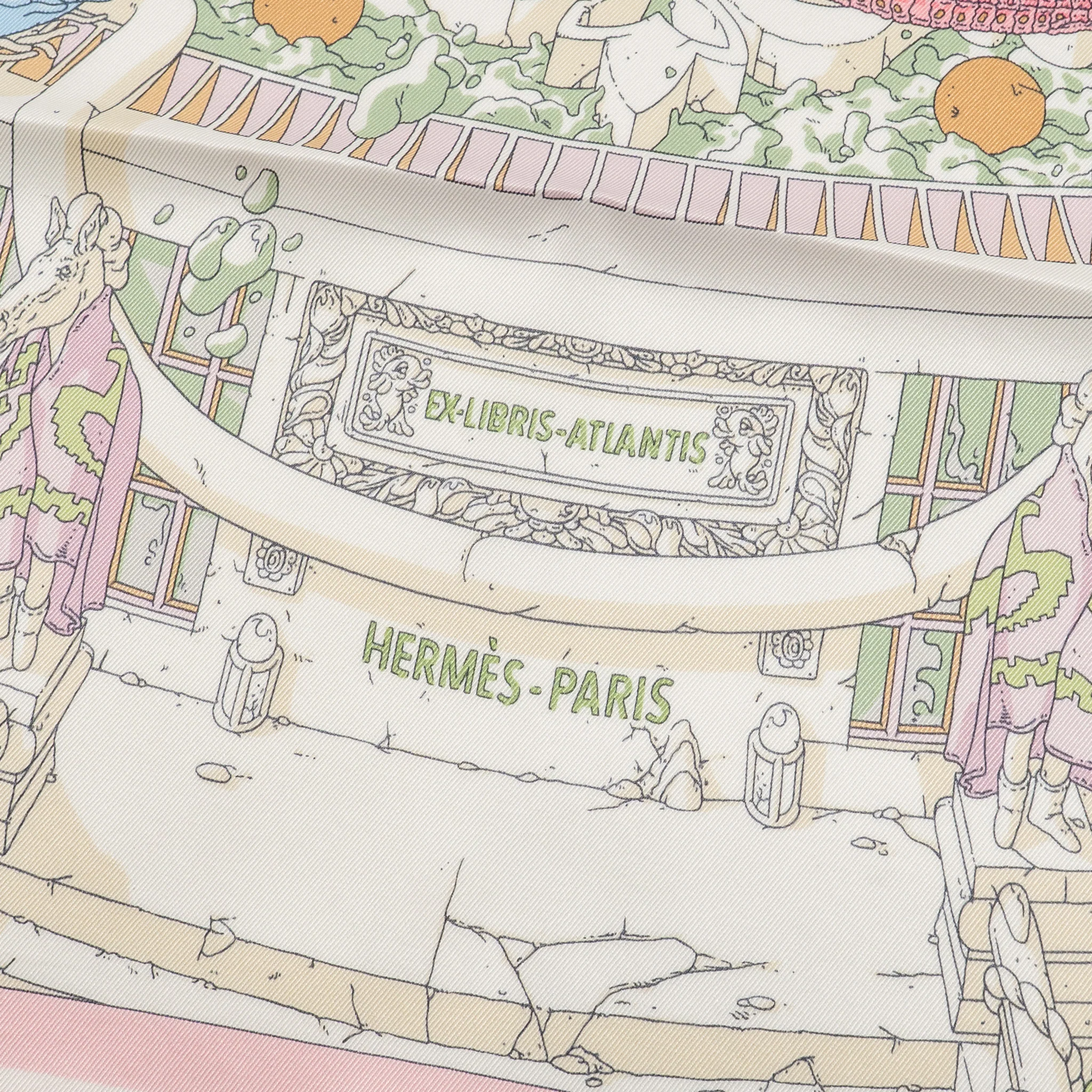 Hermes 70cm Silk Scarf Ex-Libris Atlantis Pink/Multicolour - Image 2