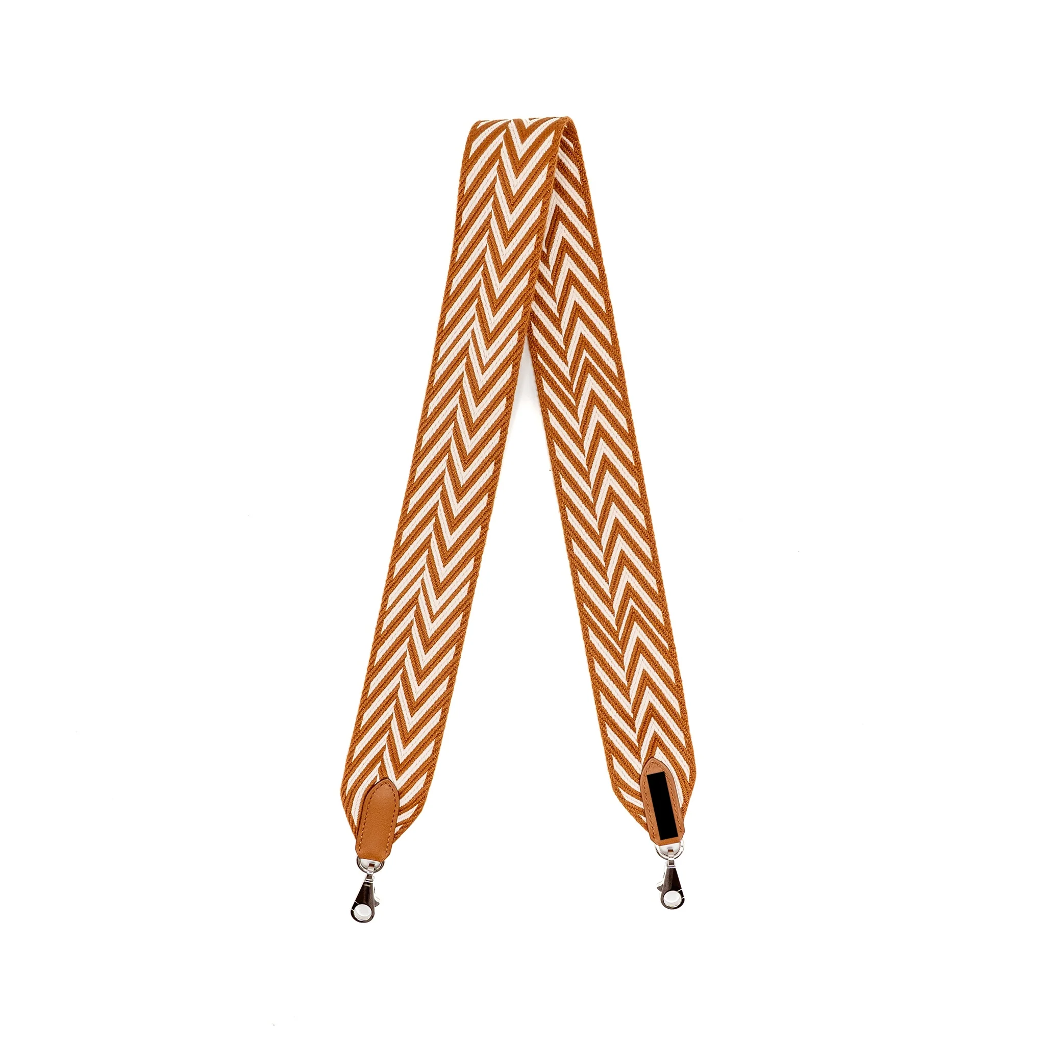 Hermes 90cm Sangle Zigzag Shoulder Strap 50mm Width Canvas/Swift Gold/ Blanc SHW Stamp D - Image 2