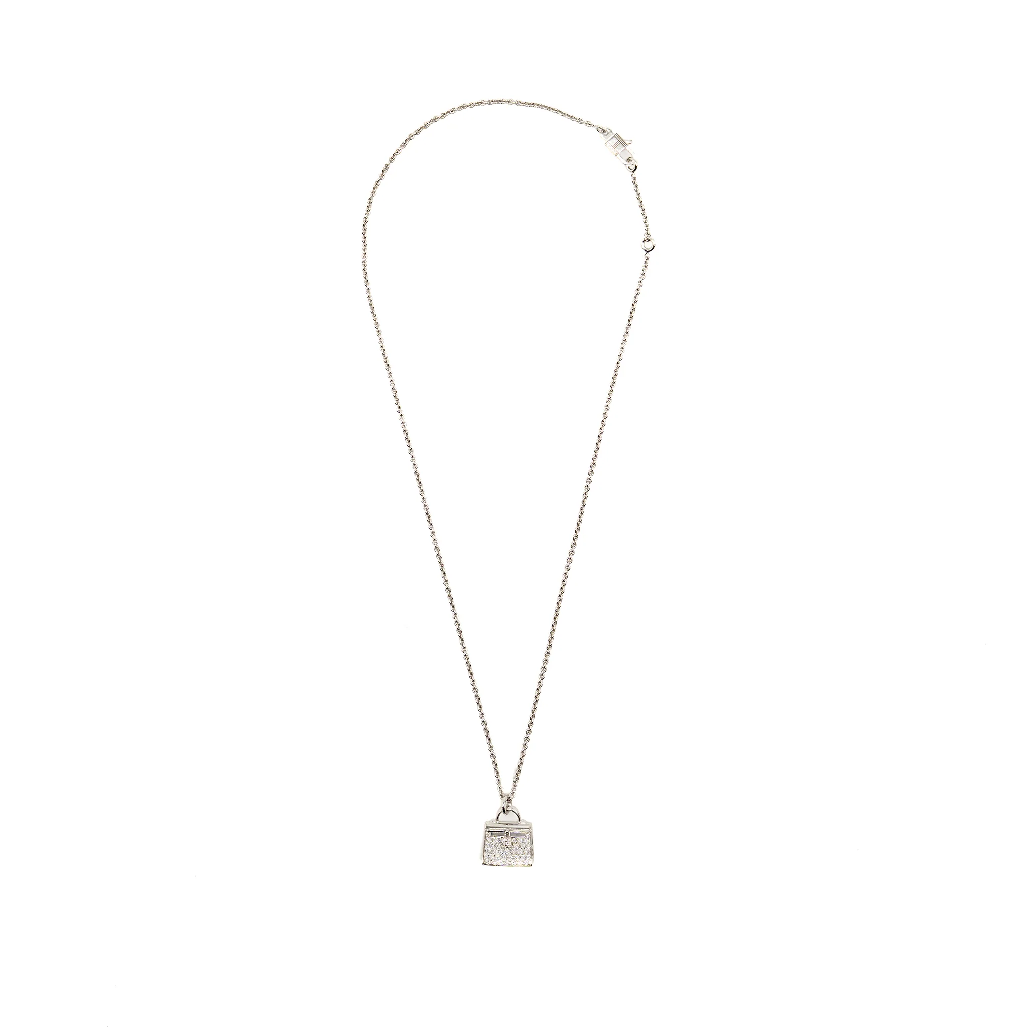 Hermes Amulette Kelly Pendant White Gold Diamonds - Image 3