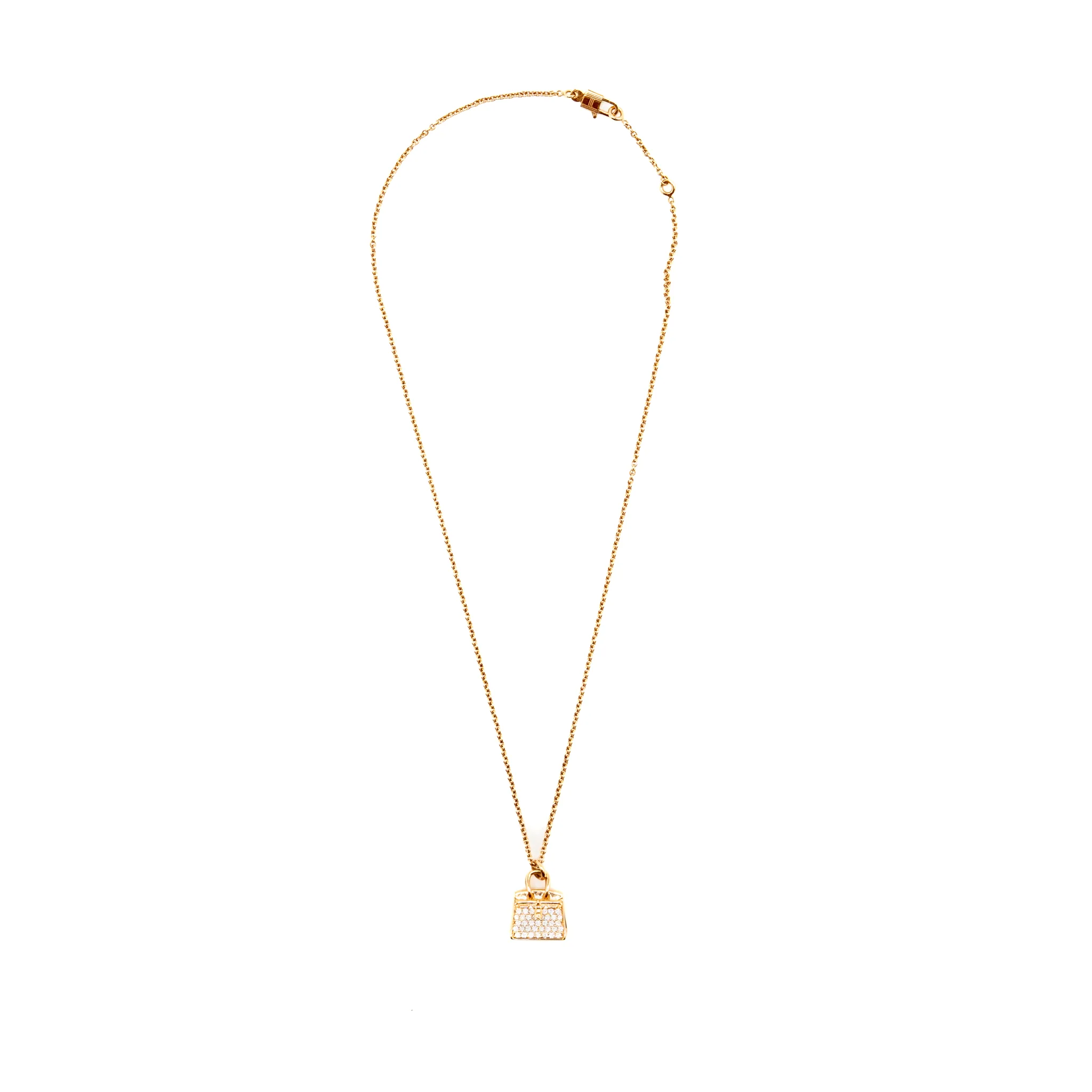 Hermes Amulettes birkin pendant rose gold diamonds - Image 3