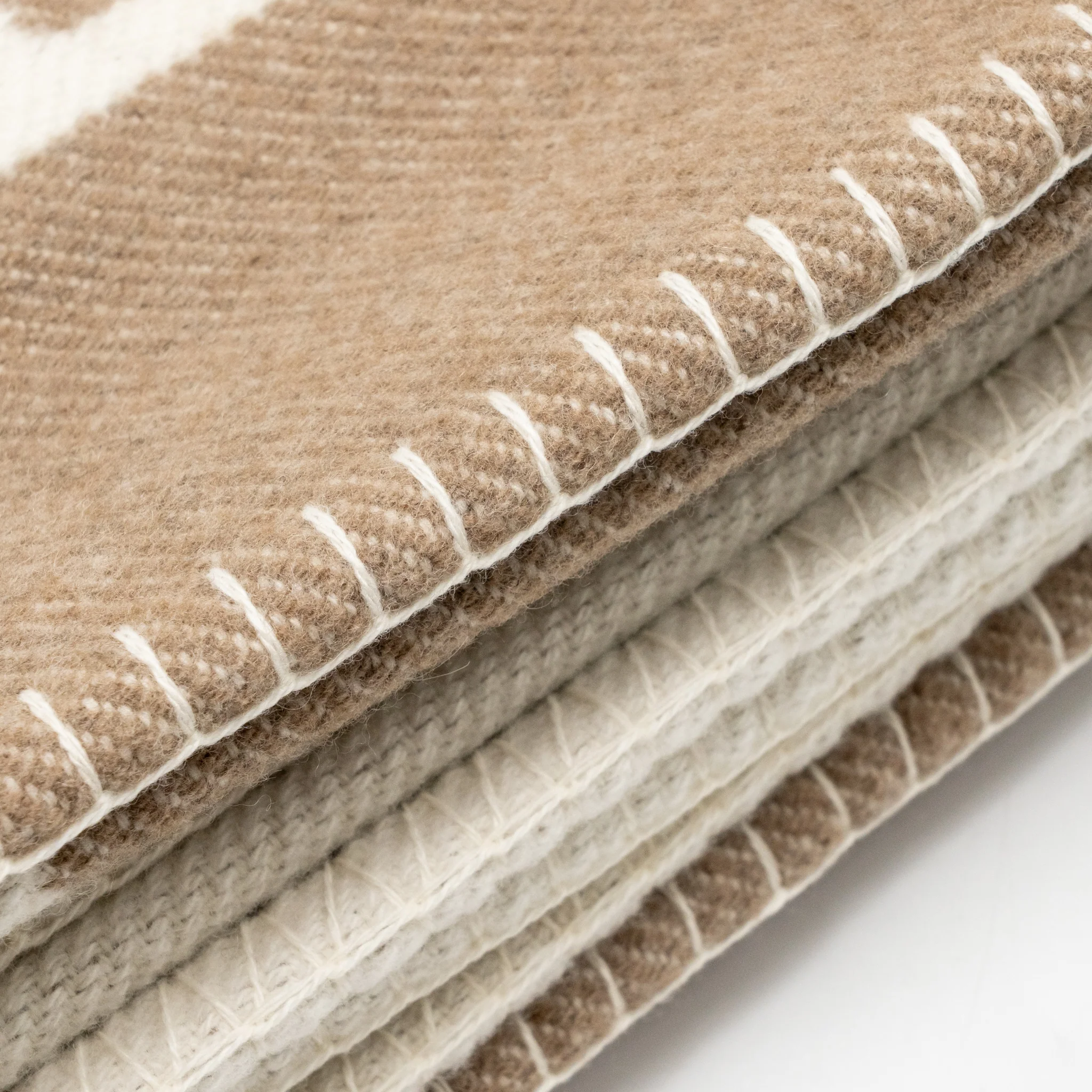 Hermes Avalon baby blanket Merinos wool/cashmere Noisette moyen/Blanc - Image 2