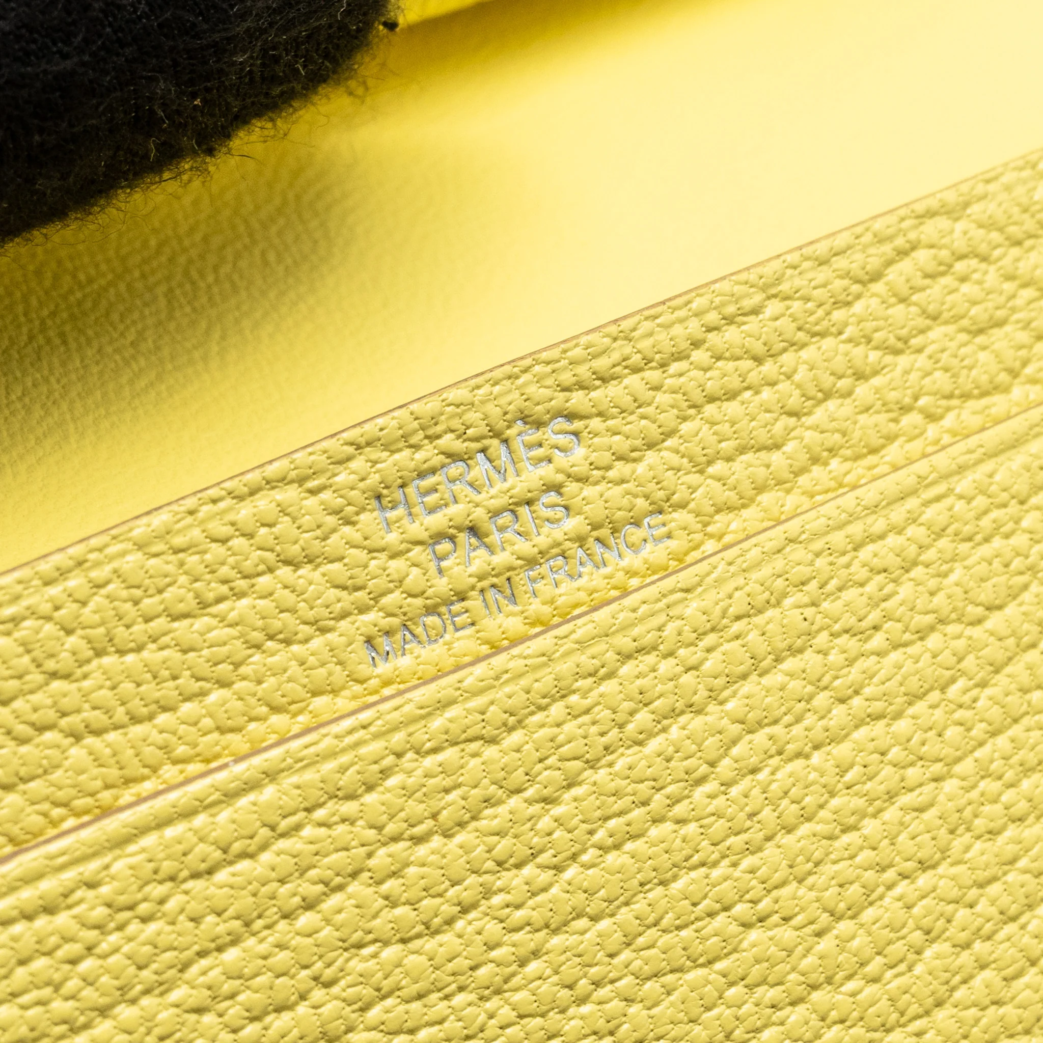 Hermes Bearn Compact Wallet Chèvre Mysore Jaune Milton SHW Stamp W - Image 10