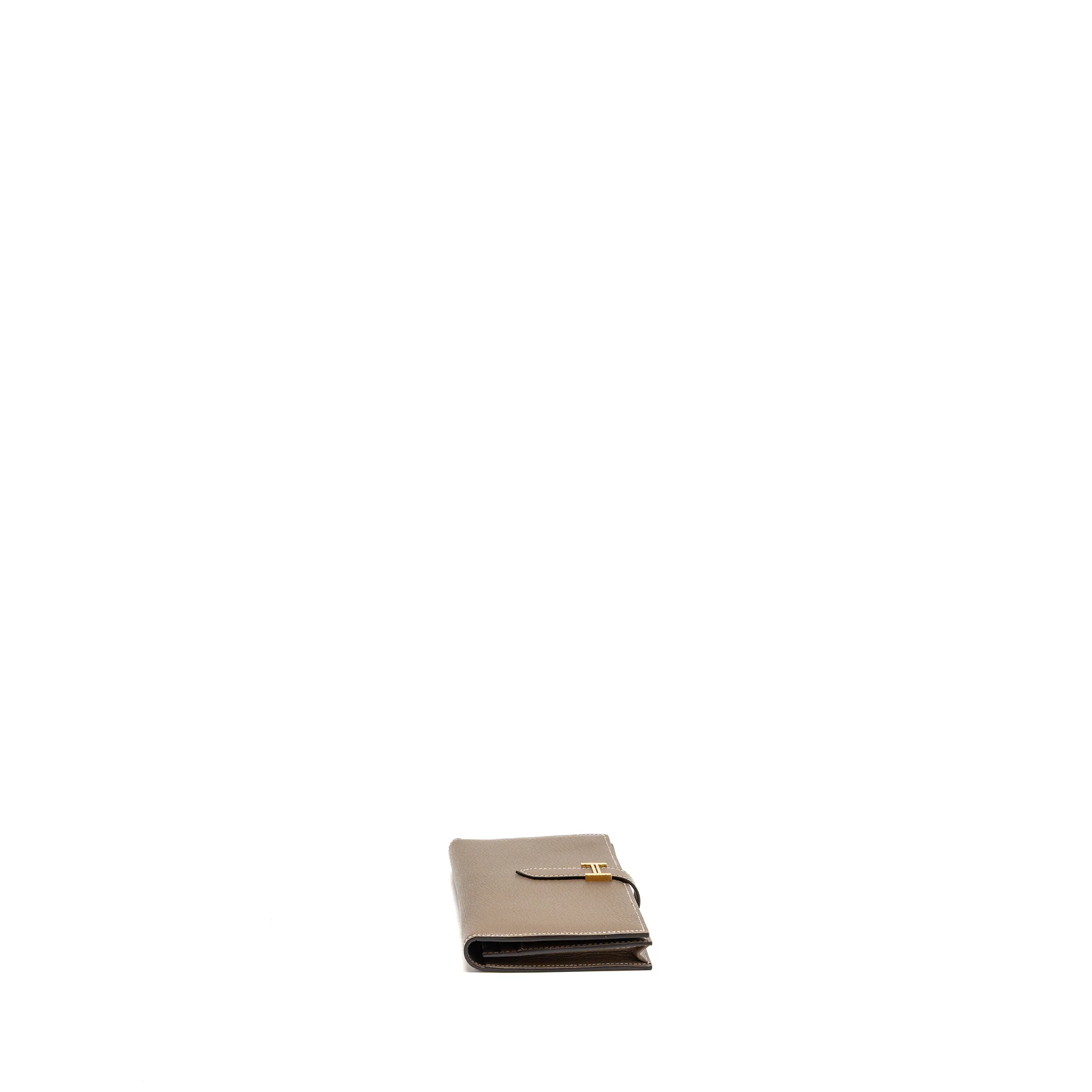 Hermes bearn long wallet chèvre mysore etoupe GHW stamp U - Image 3