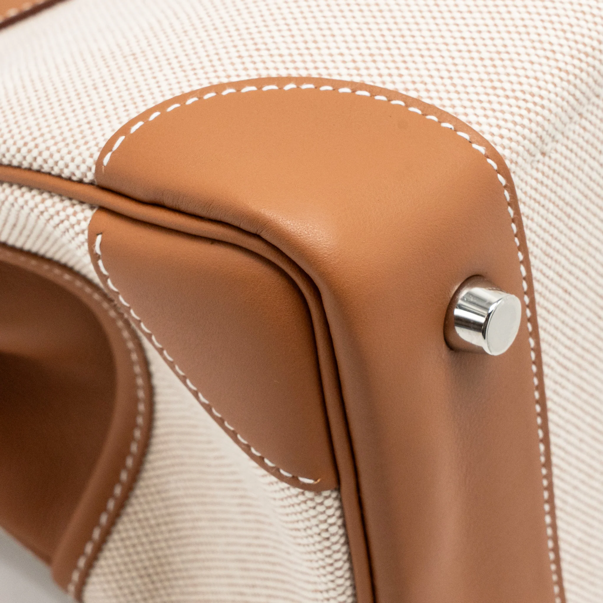 Hermes Birkin 25 Cargo Toile H/Swift Ecru-Beige/Gold SHW Stamp K - Image 11