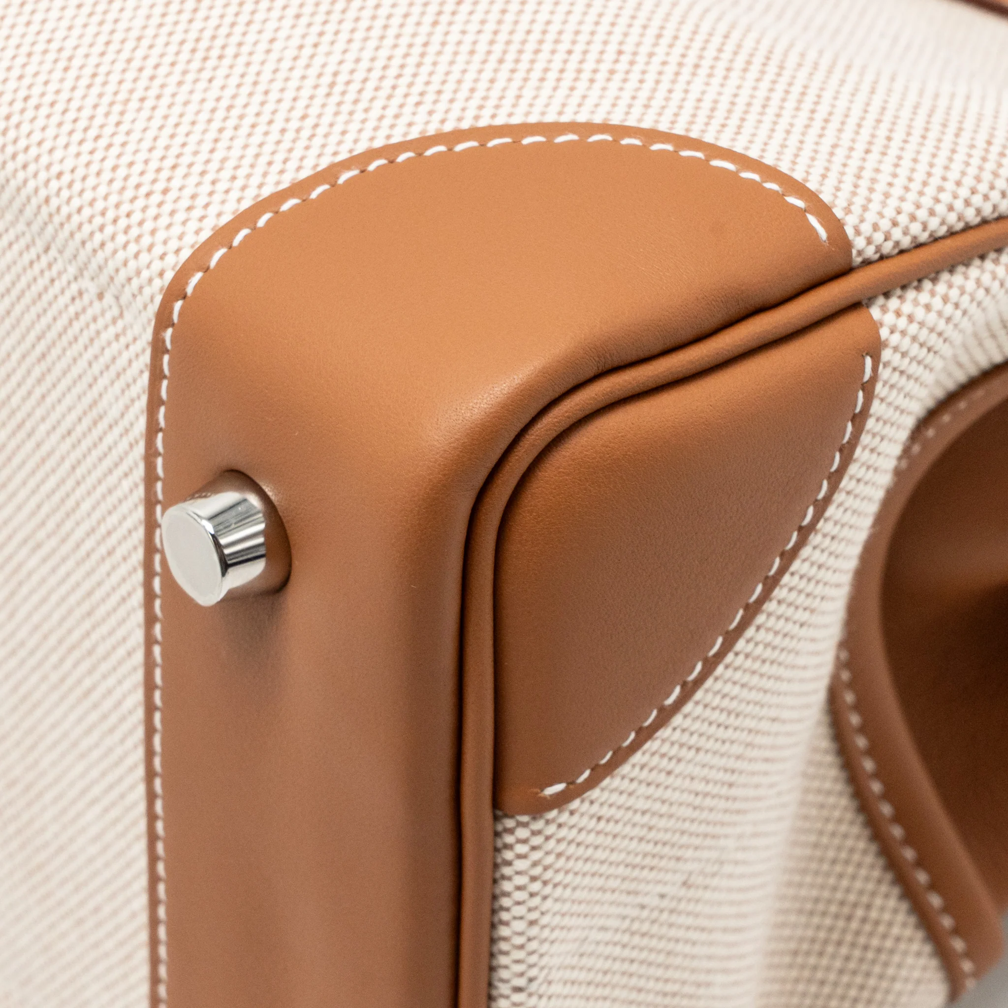 Hermes Birkin 25 Cargo Toile H/Swift Ecru-Beige/Gold SHW Stamp K - Image 12