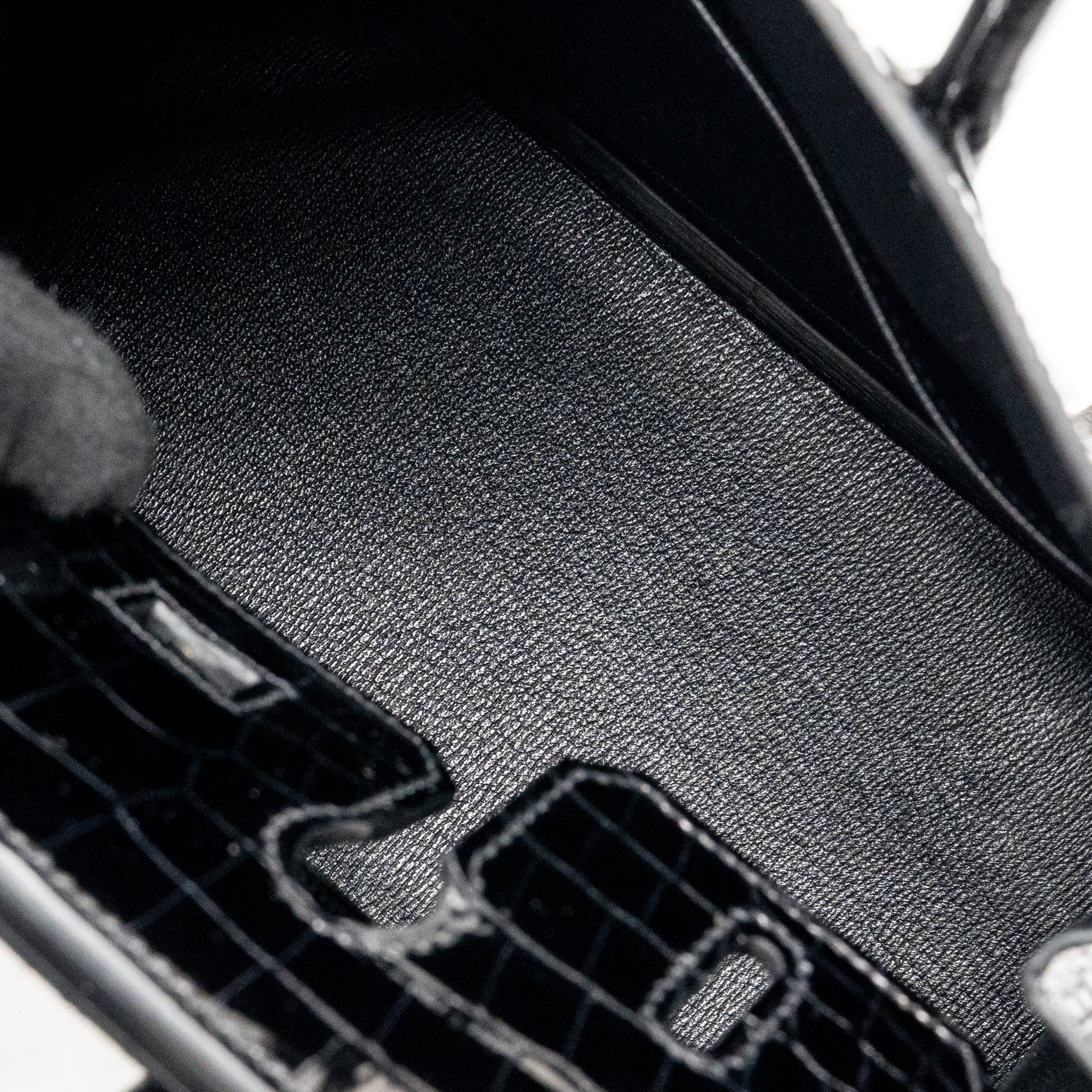 Hermes Birkin 25 Crocodile Niloticus Black SHW Stamp K - Image 17
